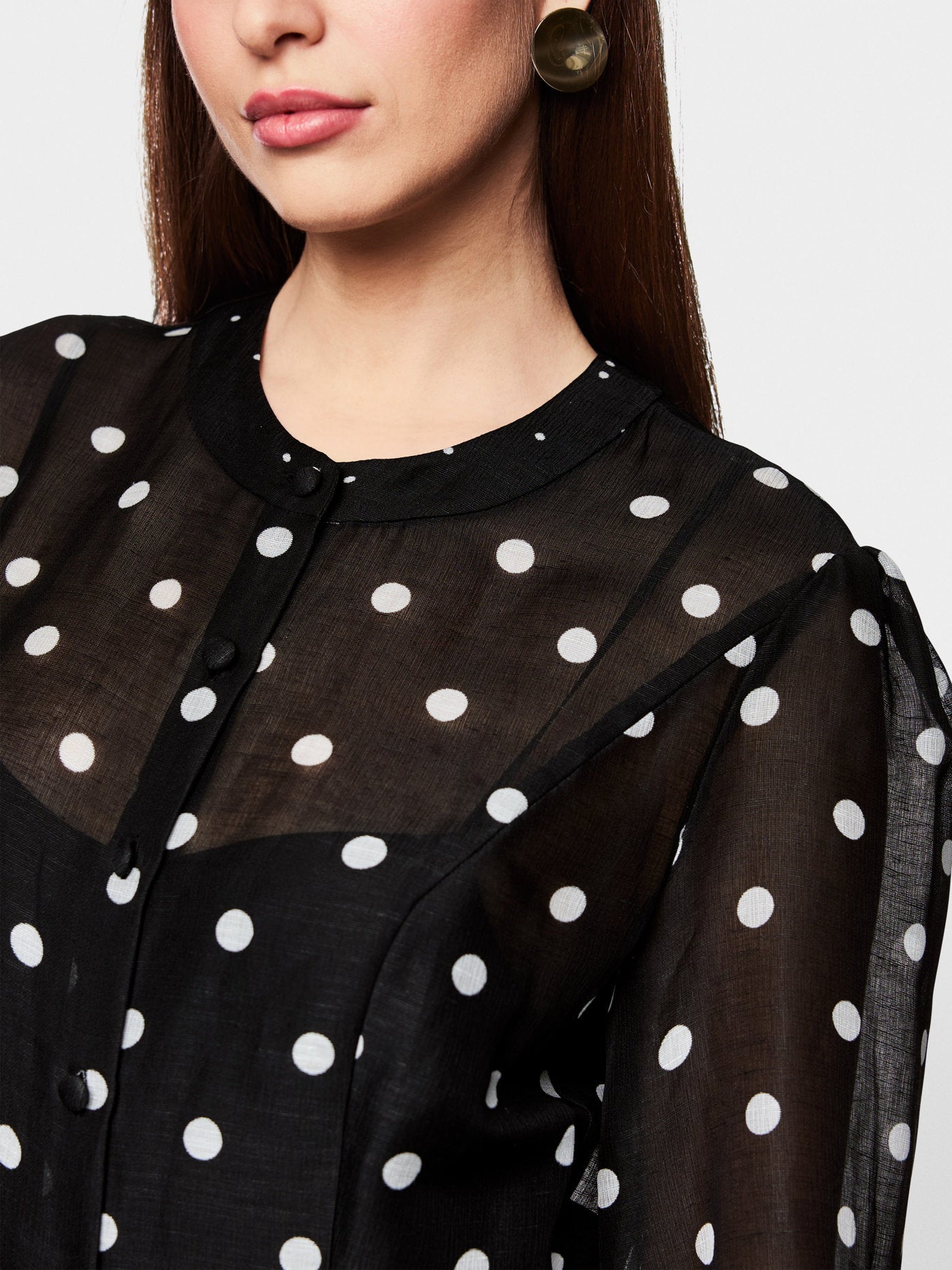 Marc Main_Long Silk and Linen Polka Dot Dress_ZG 21.01 W05_910_03