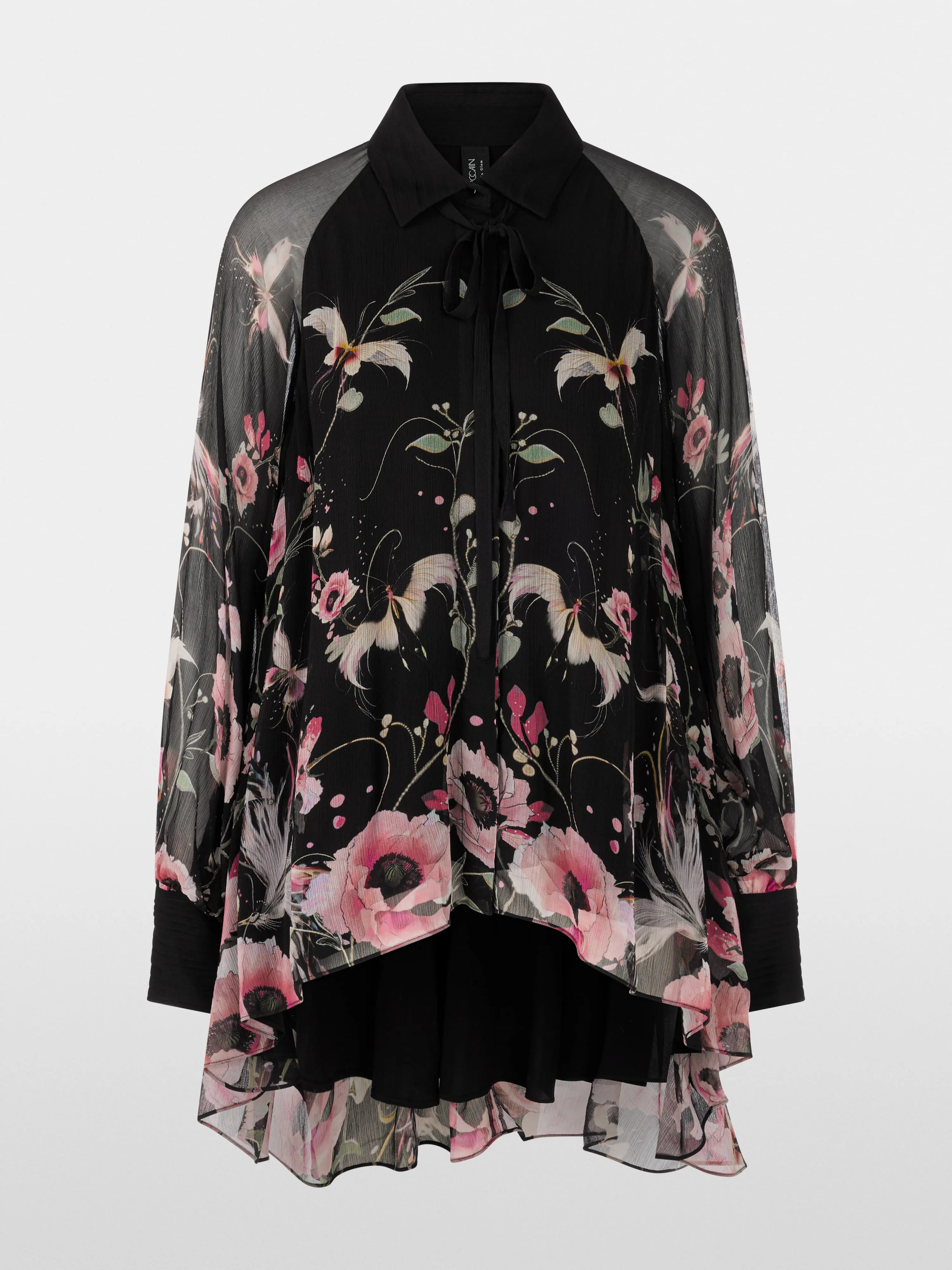 Marc Cain_Black_Long Blouse with Floral Pattern_ZG 51.10 W14_900_07