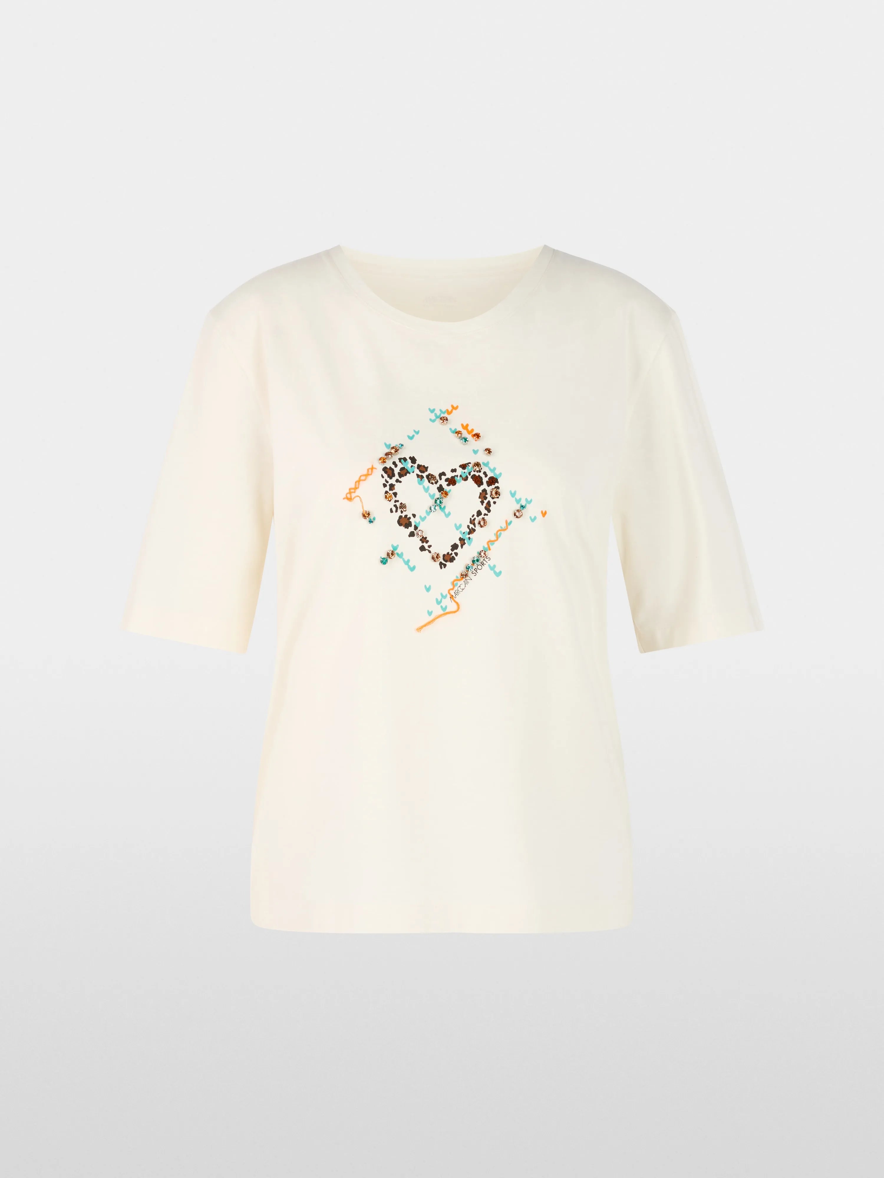 Marccain_Bright Ecru_Short-Sleeved T-Shirt with Pattern_ZS 48.49 J83_112_05