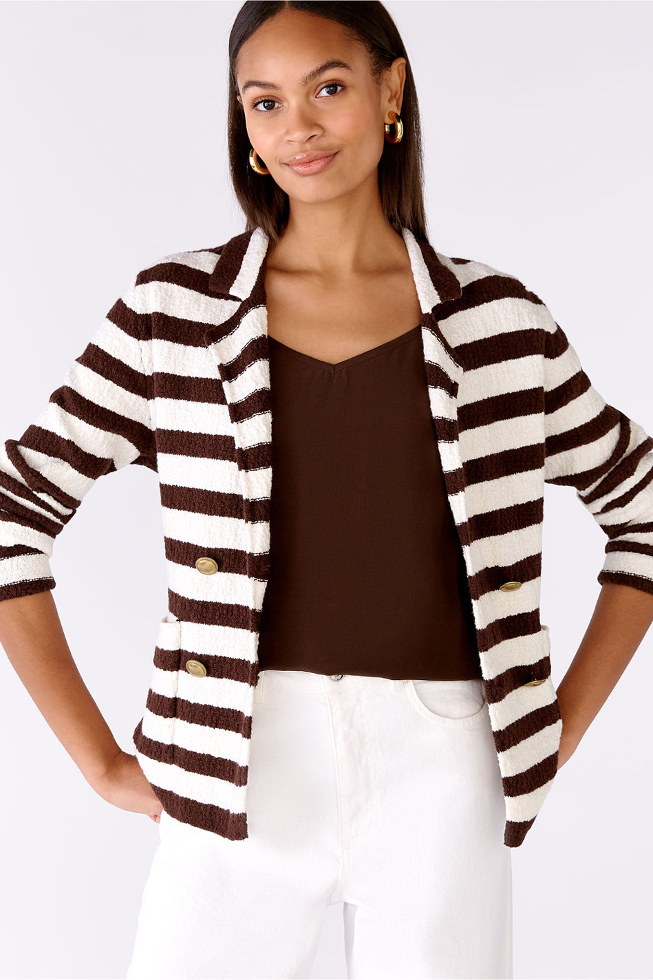 Knitted Blazer Cotton Blend Oui