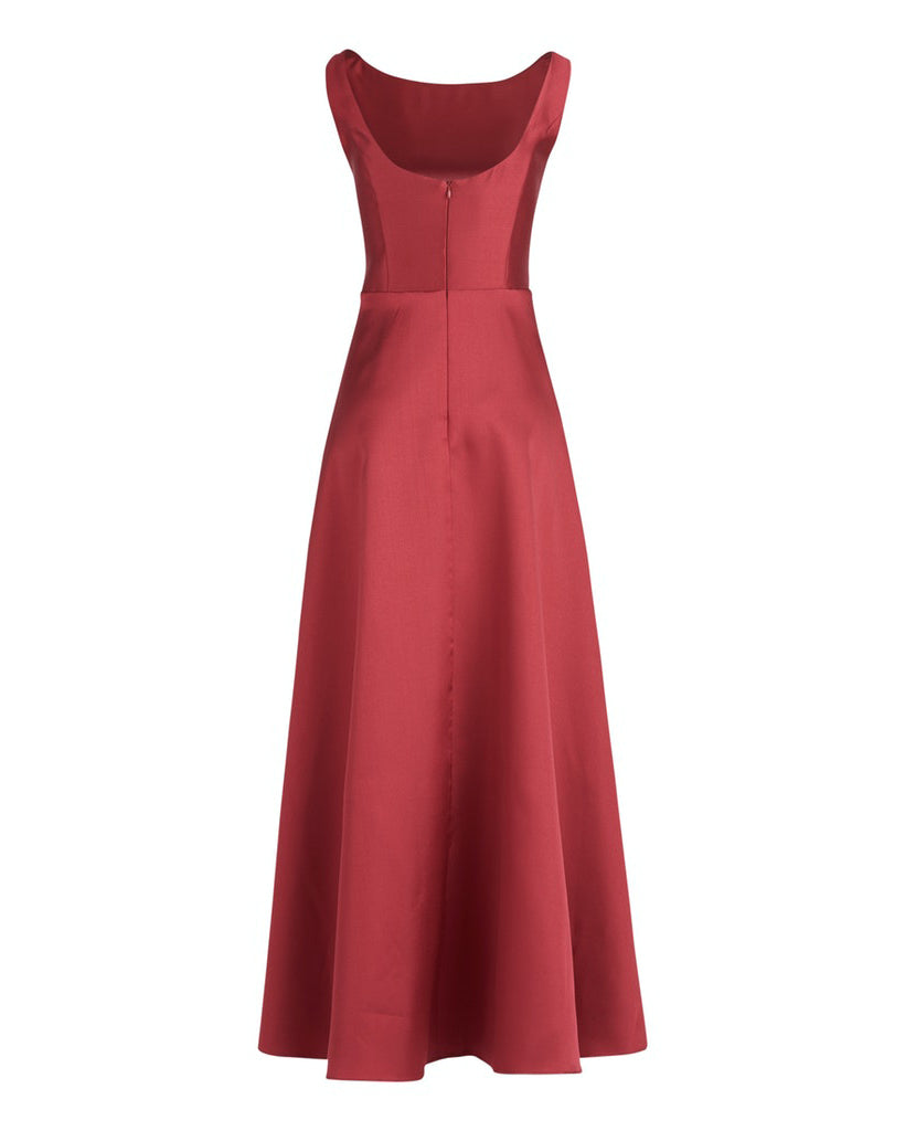 Red Dress Long Without Sleeve Vera Mont