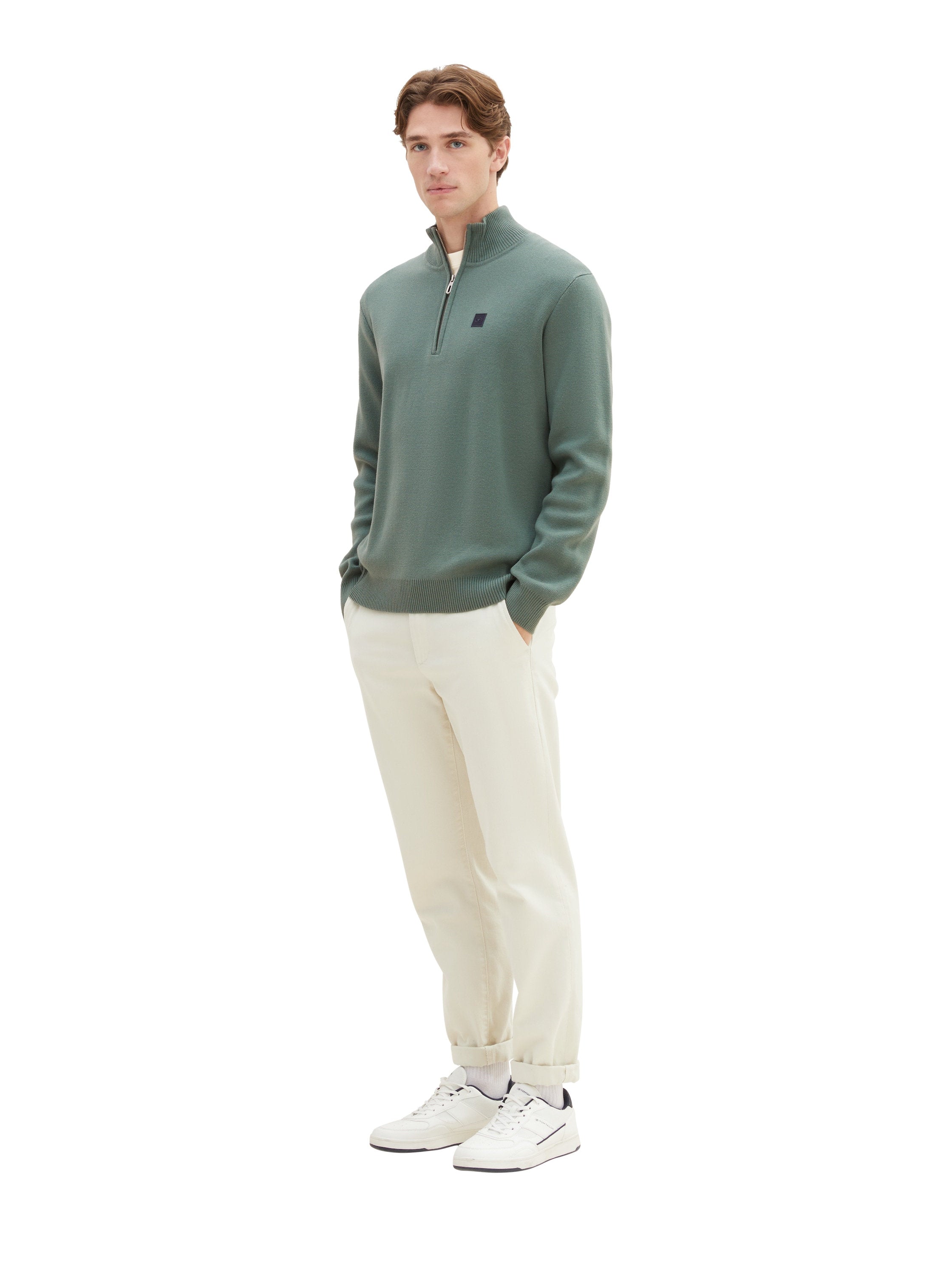 Knitted Sweater With Quarter Zip_1038197_19643_06
