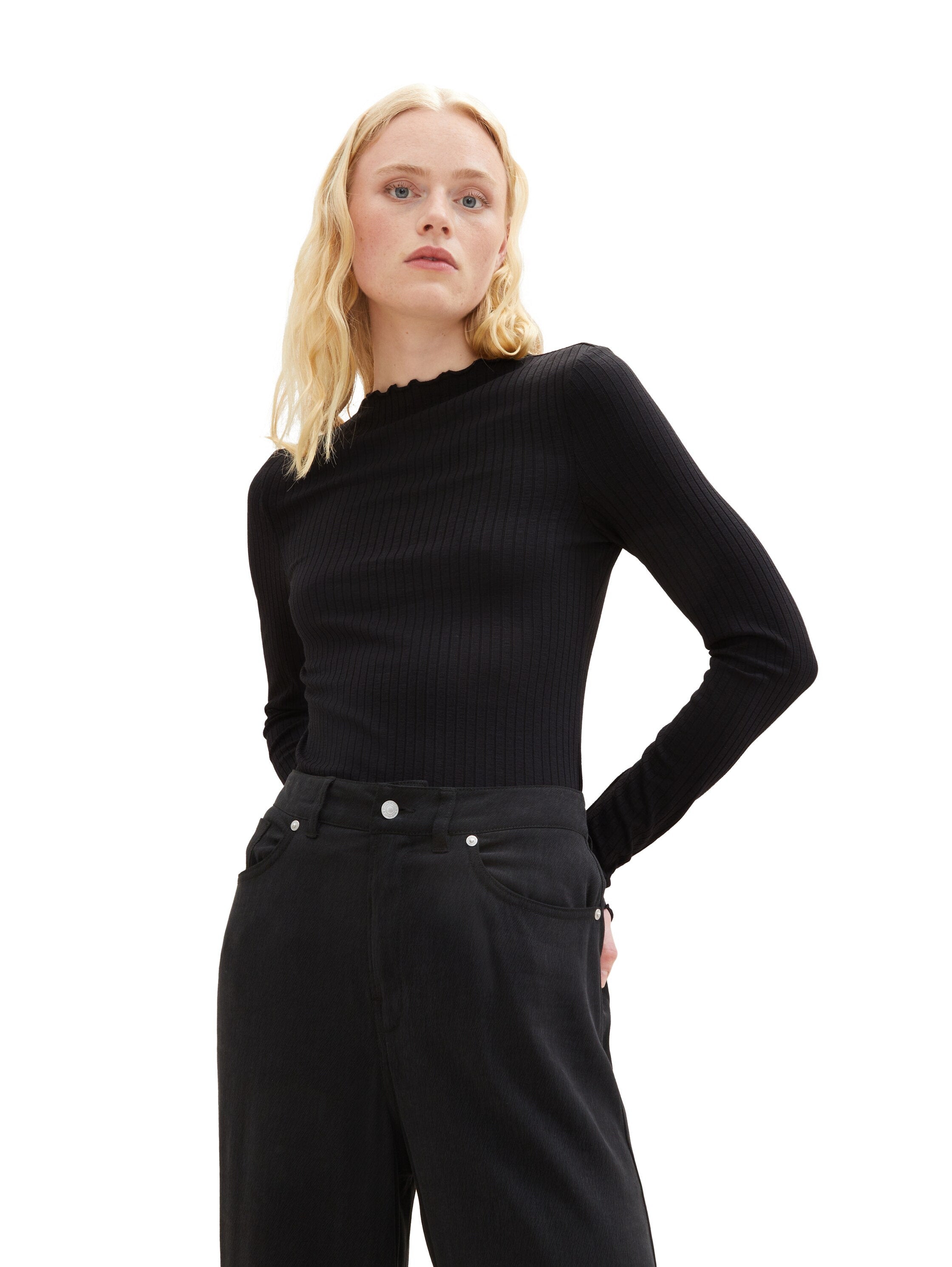 Long Sleeve Ribbed Top_1038368_14482_02