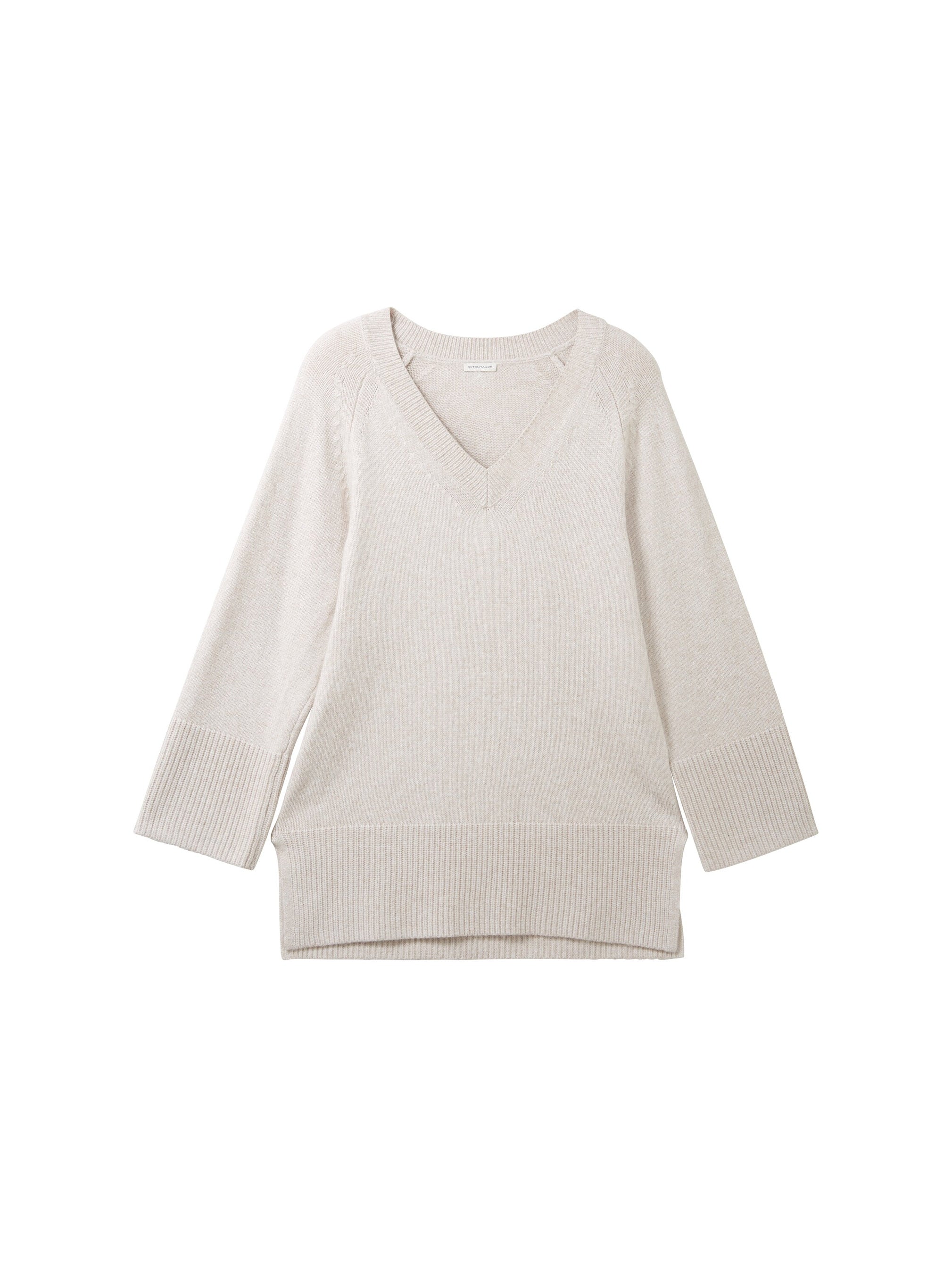 Oversized Sweater With V Neck_1038702_32398_01