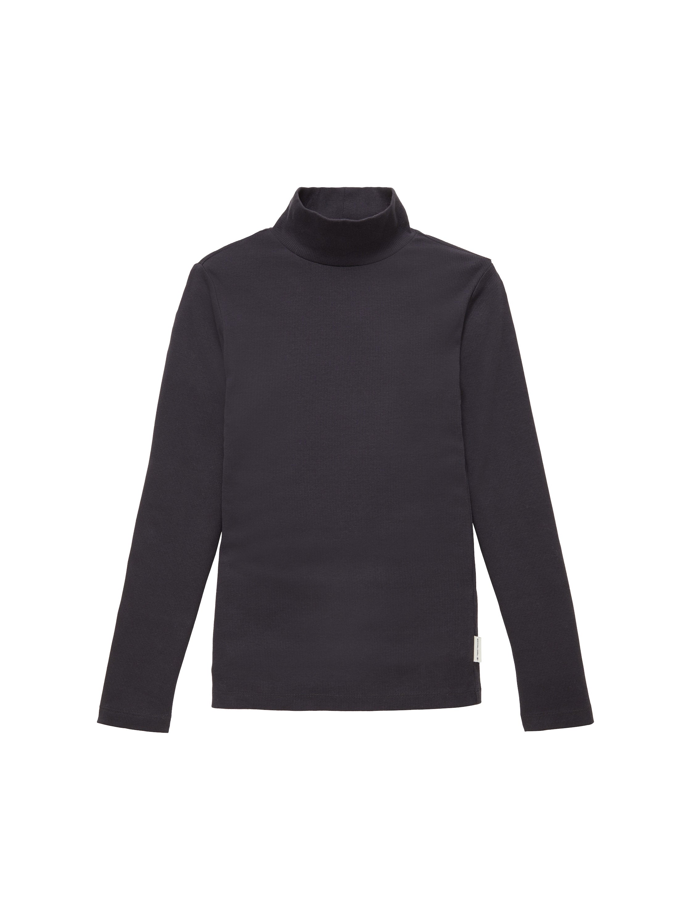 Rib Mock Neck Longsleeve T-Shirt_1038963_29476_01