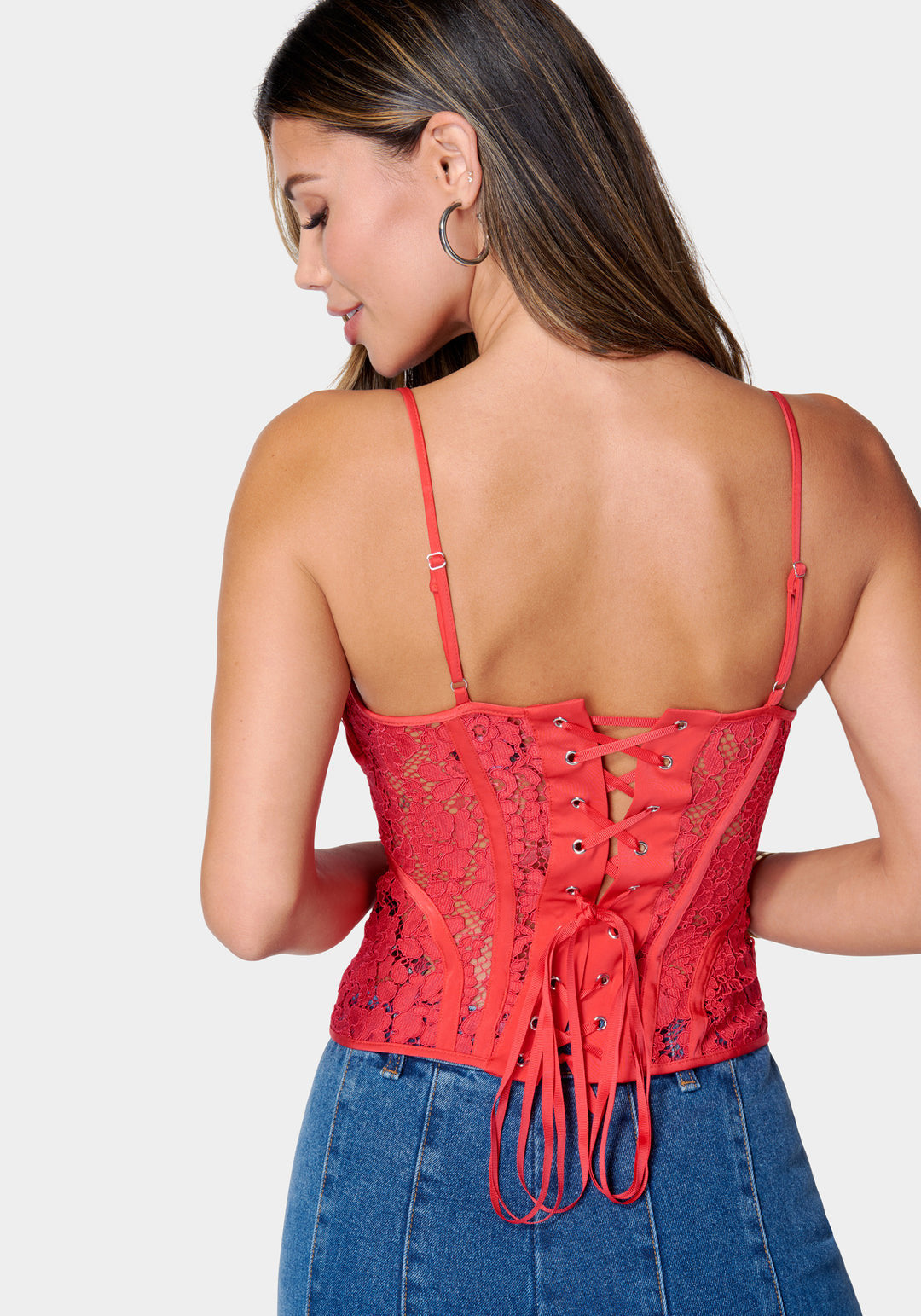 Satin Draped Lace Corset Top_106329_Bittersweet_3