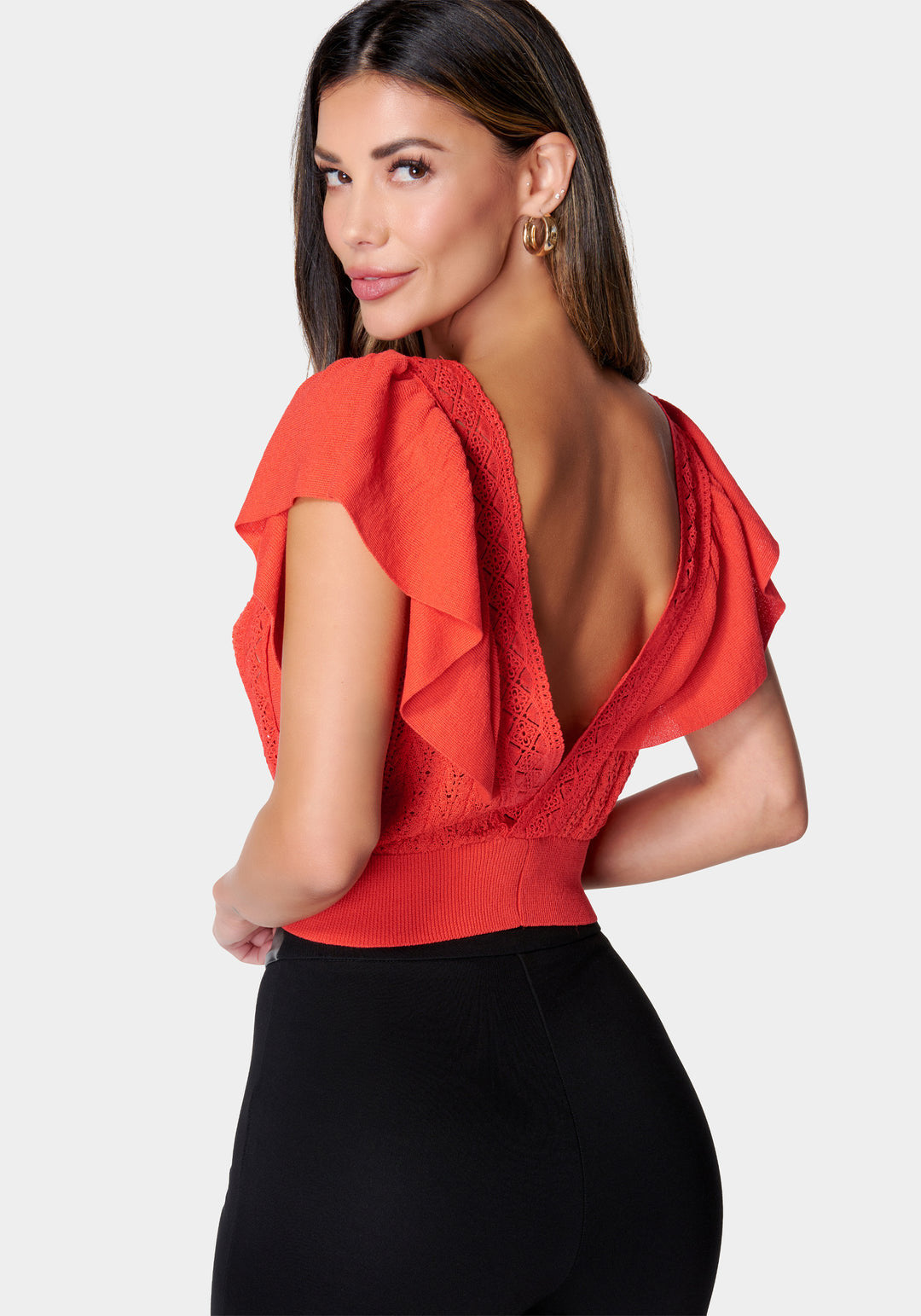 Pointelle Lace Trim Sweater_106336_Bittersweet_3