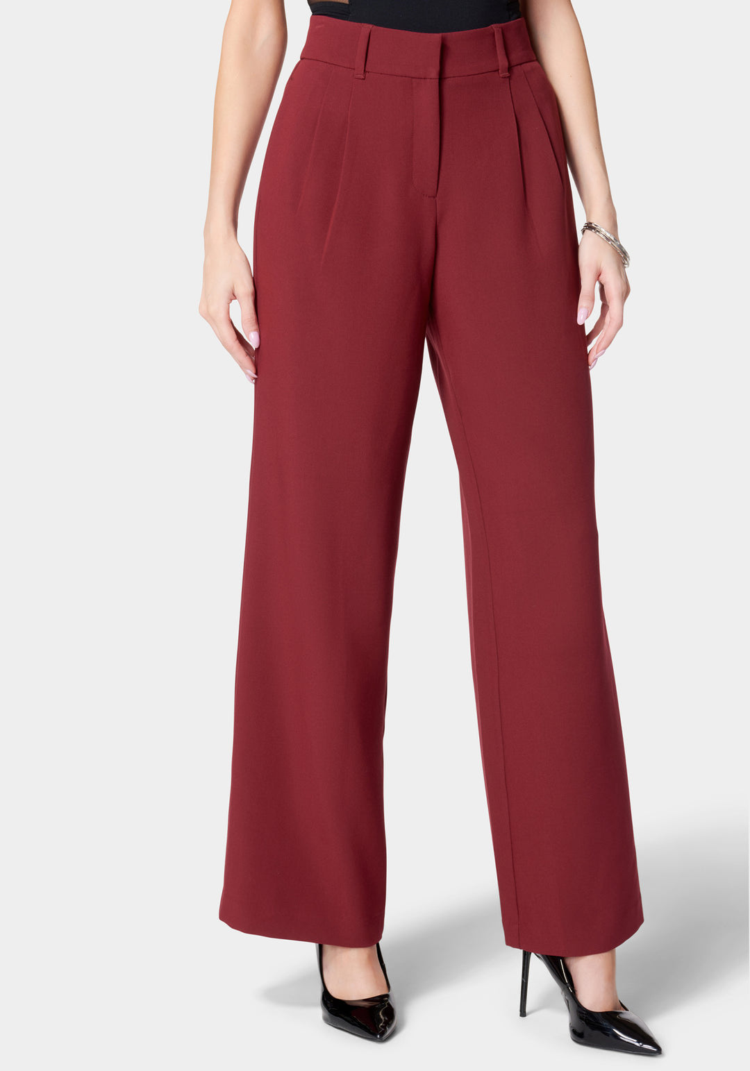 High Waist Tailored Wide Leg Pant_106346_Cabernet_2