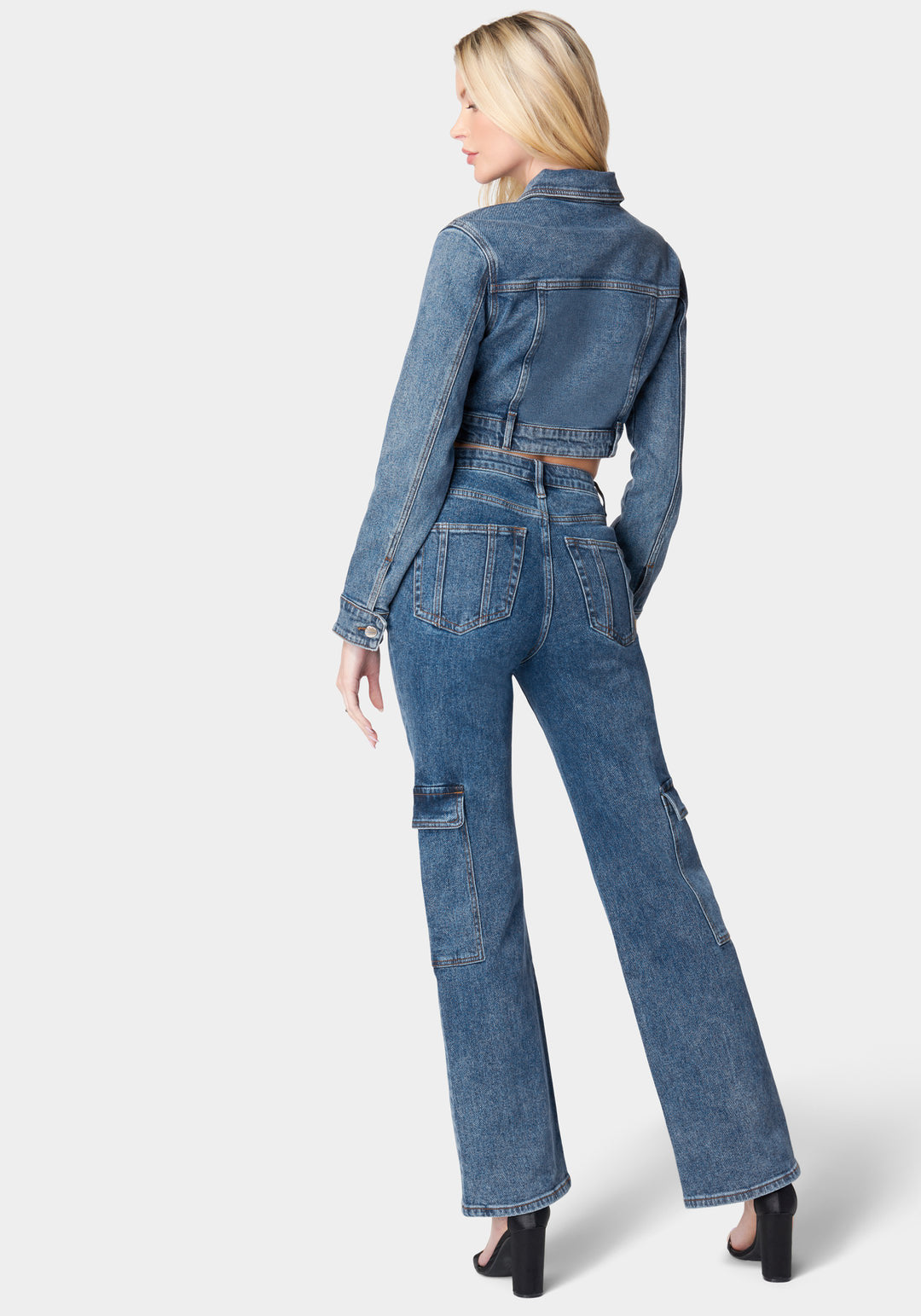 Natural Waist Wide Leg Cargo Denim Jeans_106362_Antique Indigo Wash_3