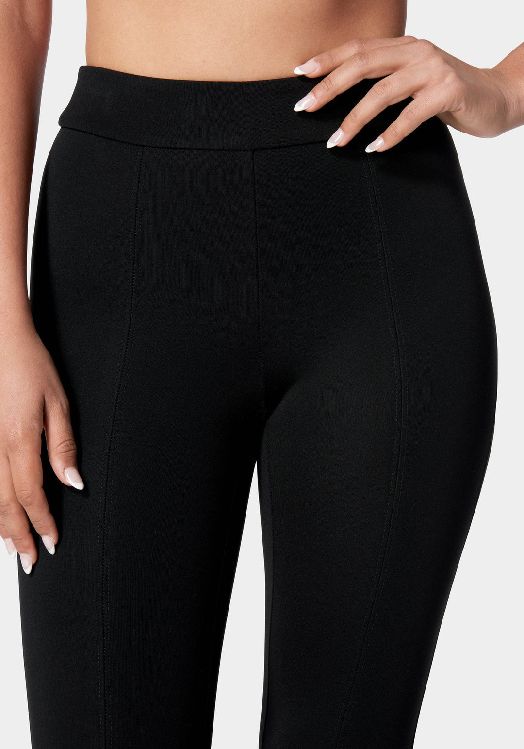 Flared Pull On Knit Pant_107493_Black_4