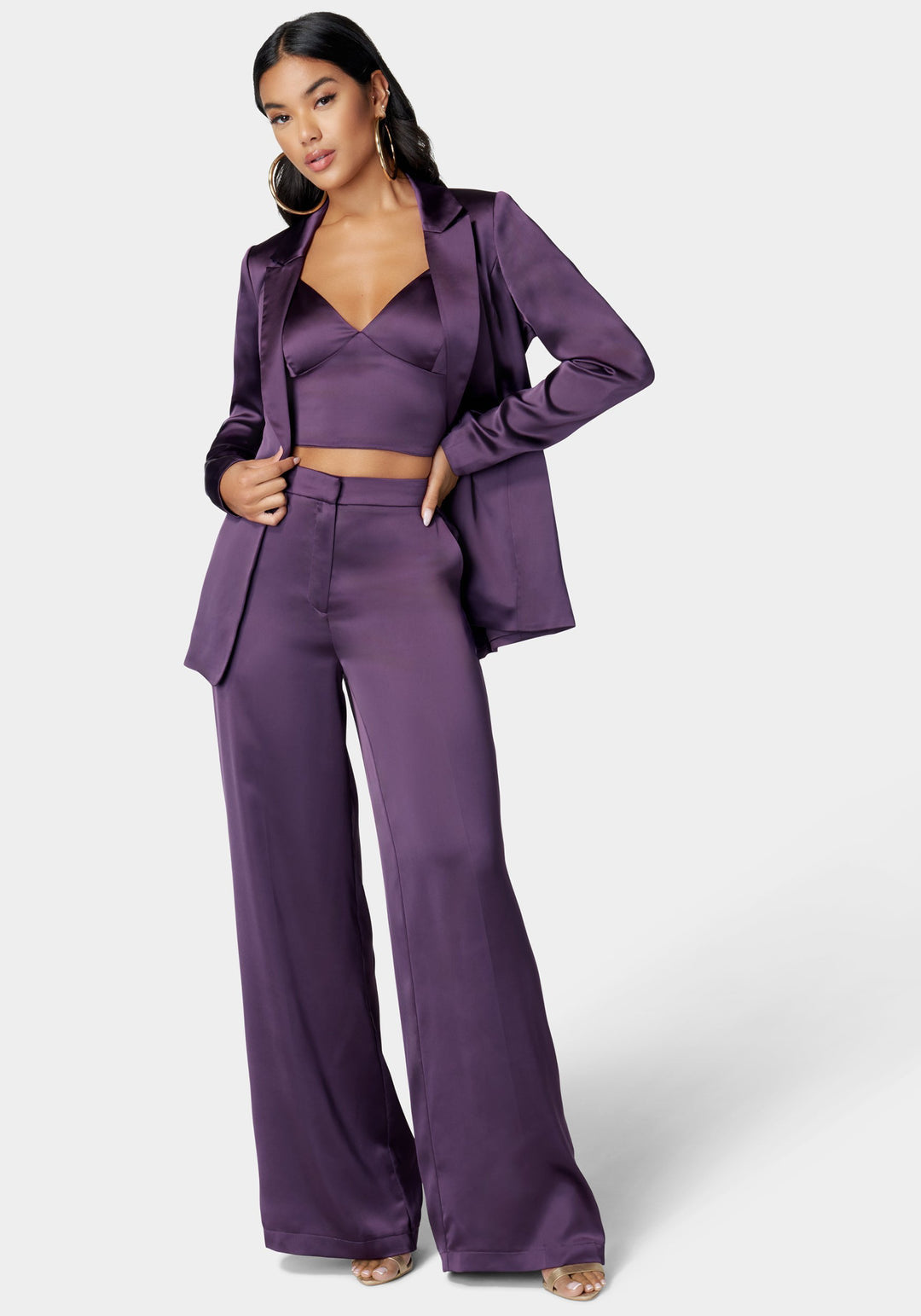 Satin One Button Tailored Jacket_107494_Midnight Mauve_2