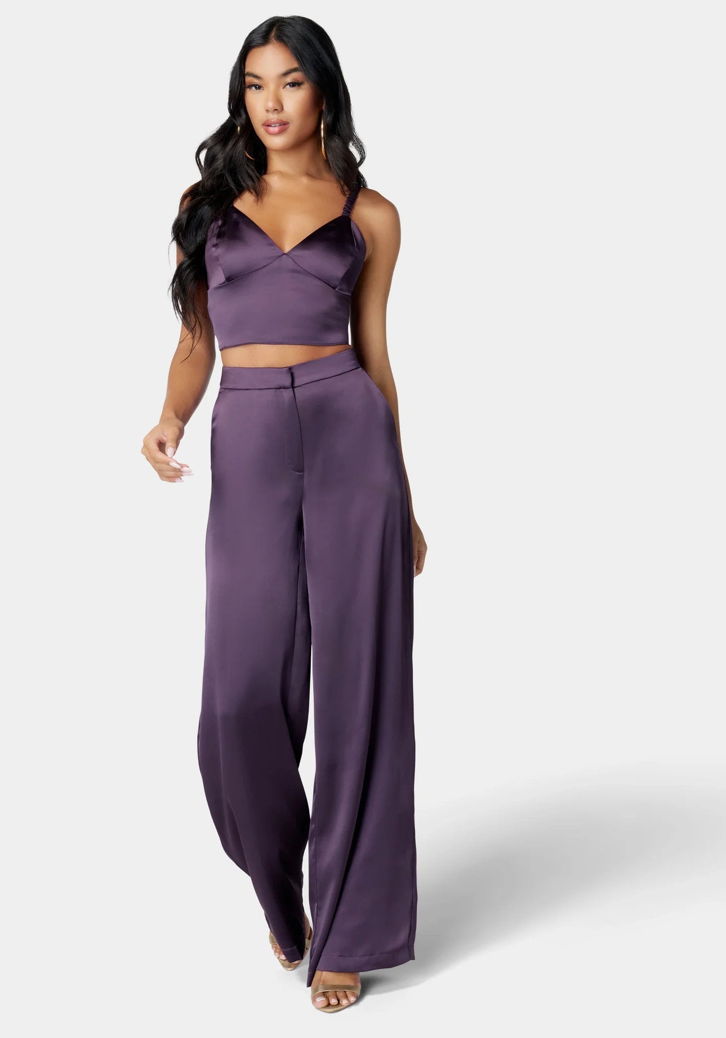 Satin Multi Seam Bustier Top_107495_Midnight Mauve_2