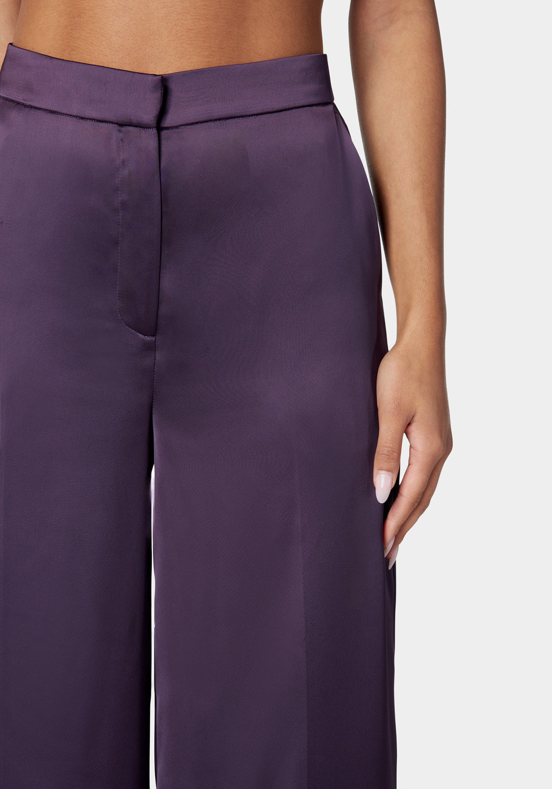 High Waist Wide Leg Tailored Satin Pant_107496_Midnight Mauve_4