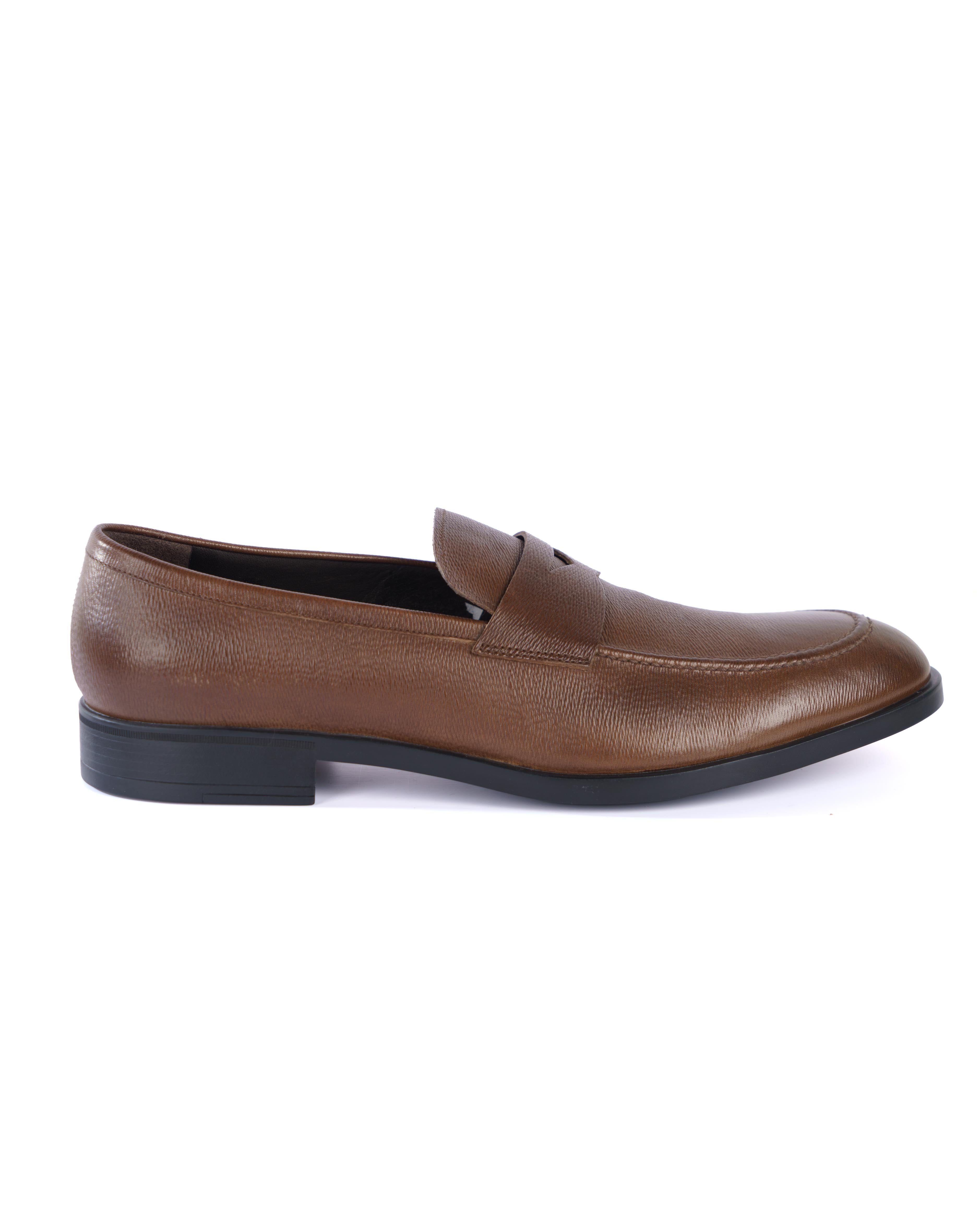 Brown Loafer Shoes - BEVAVA