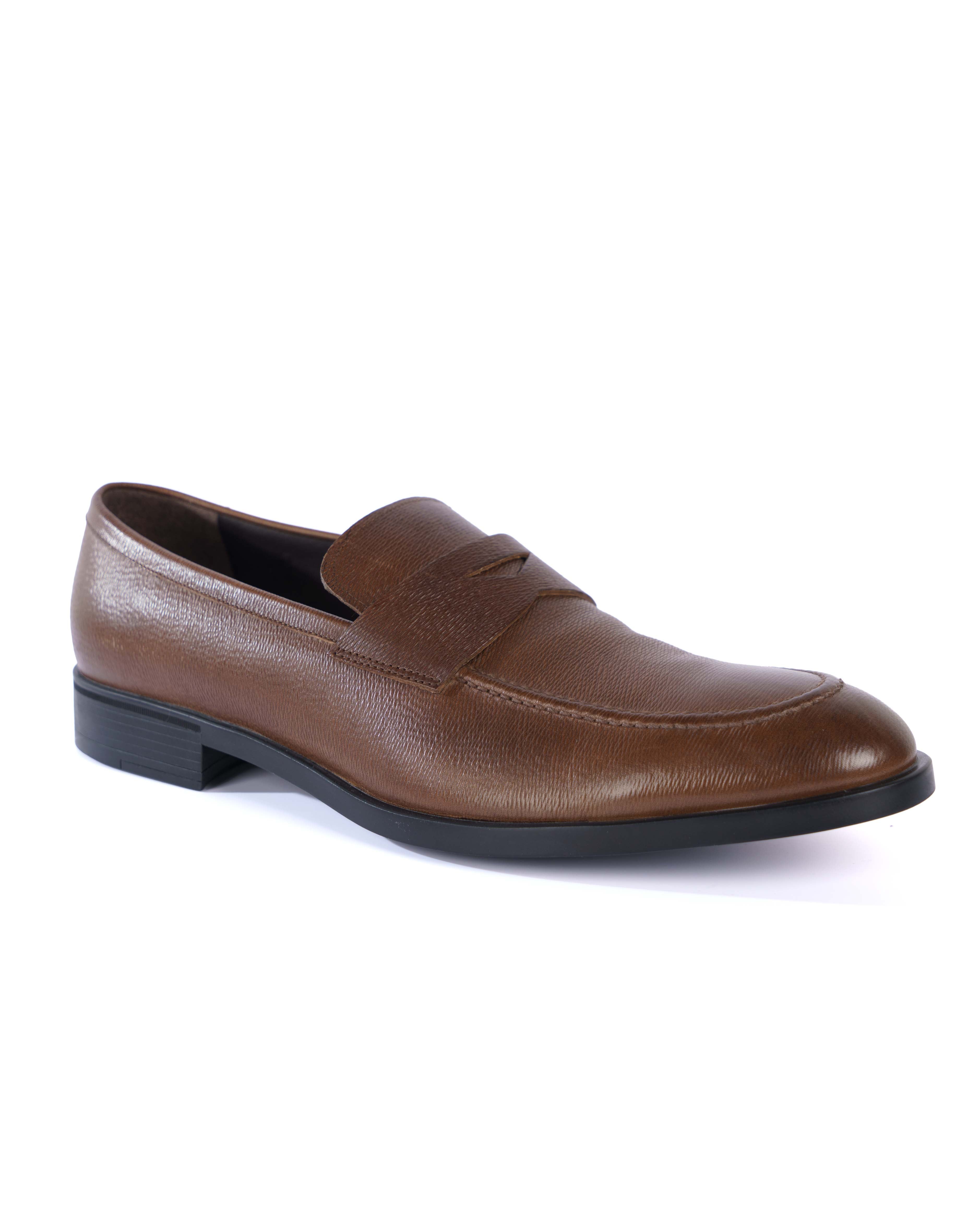 Brown Loafer Shoes - BEVAVA