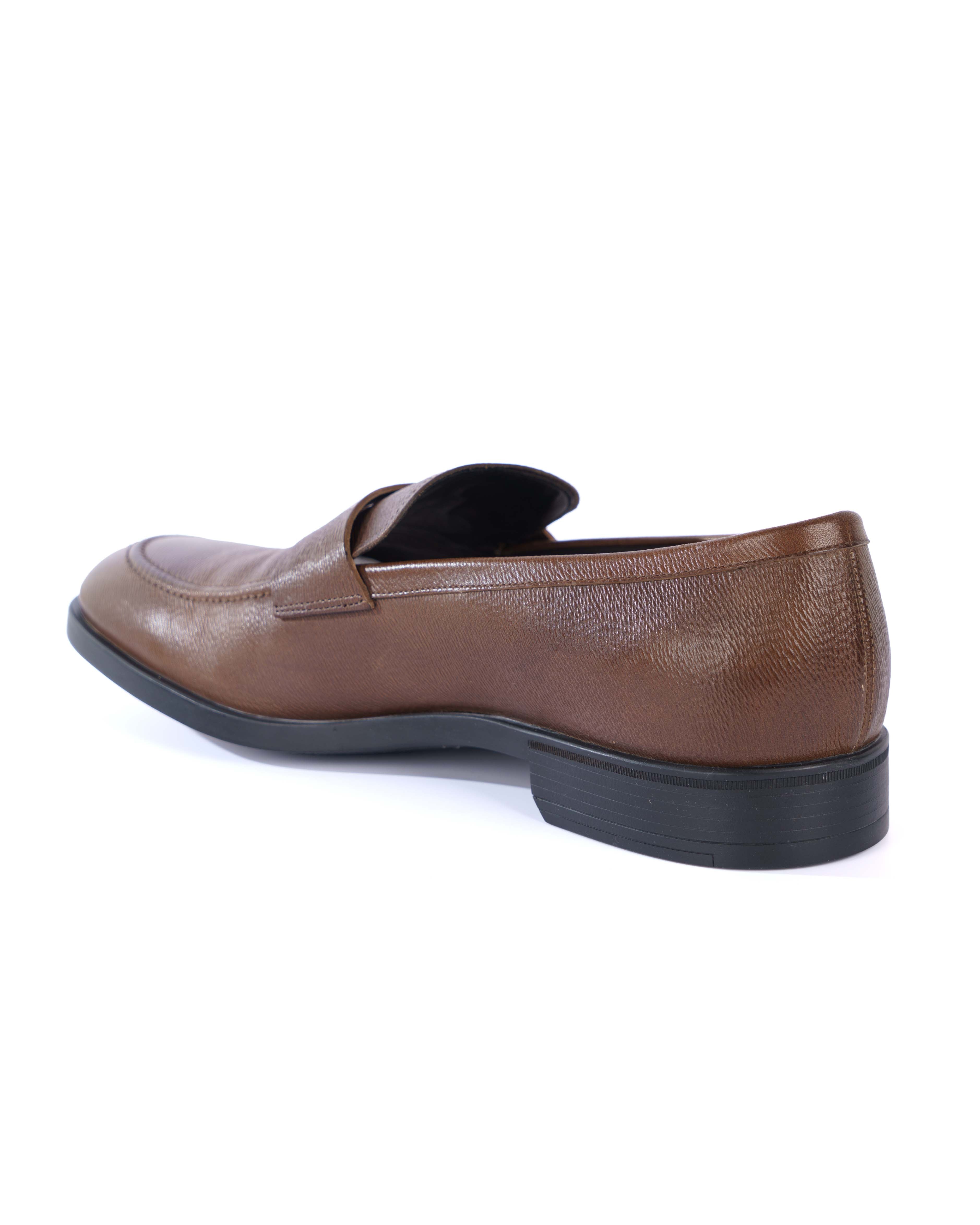 Brown Loafer Shoes - BEVAVA