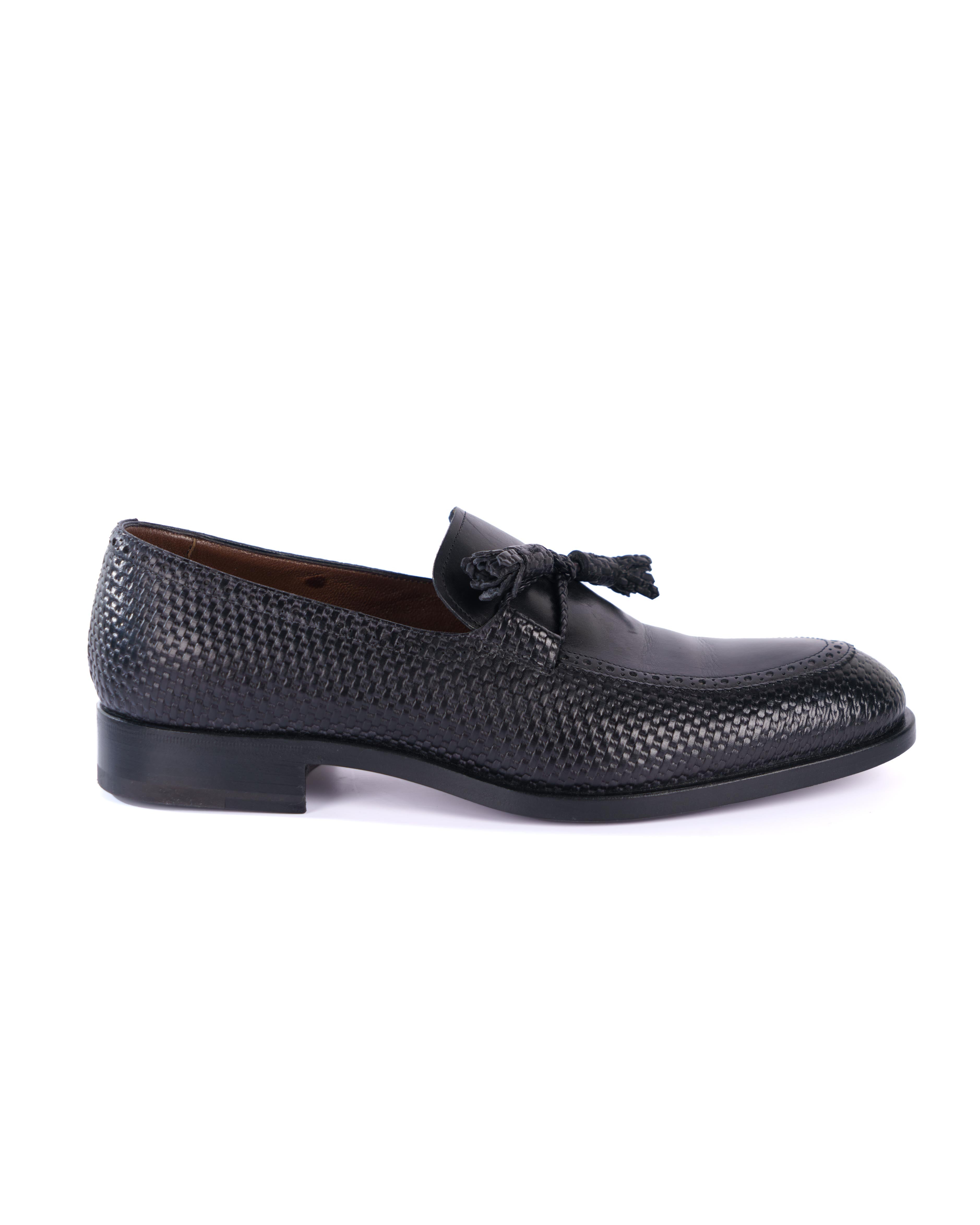 Black Loafer Shoes - BEVAVA
