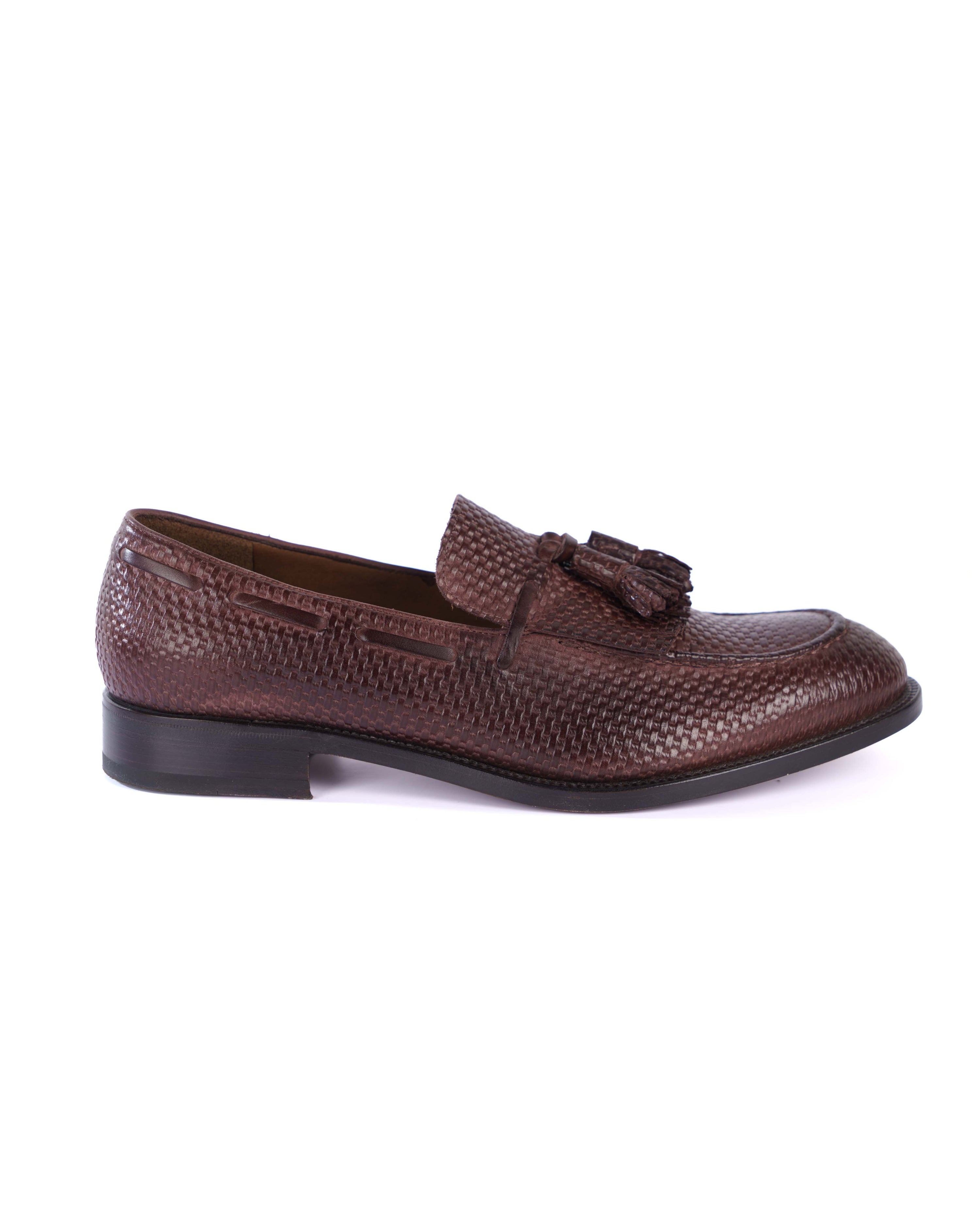 Brown Loafer Shoes - BEVAVA