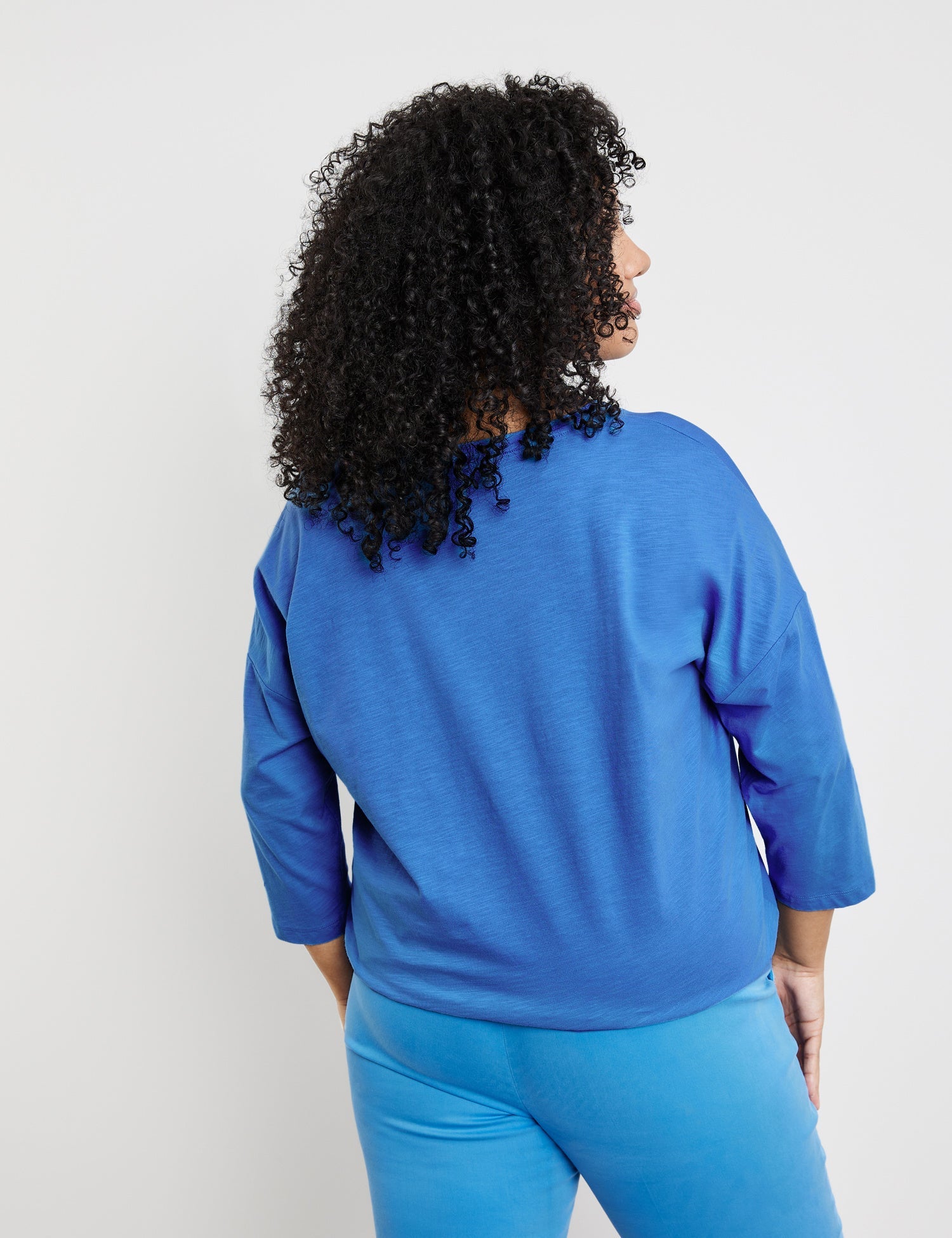 3/4-Sleeve Top In A Panelled Look Samoon