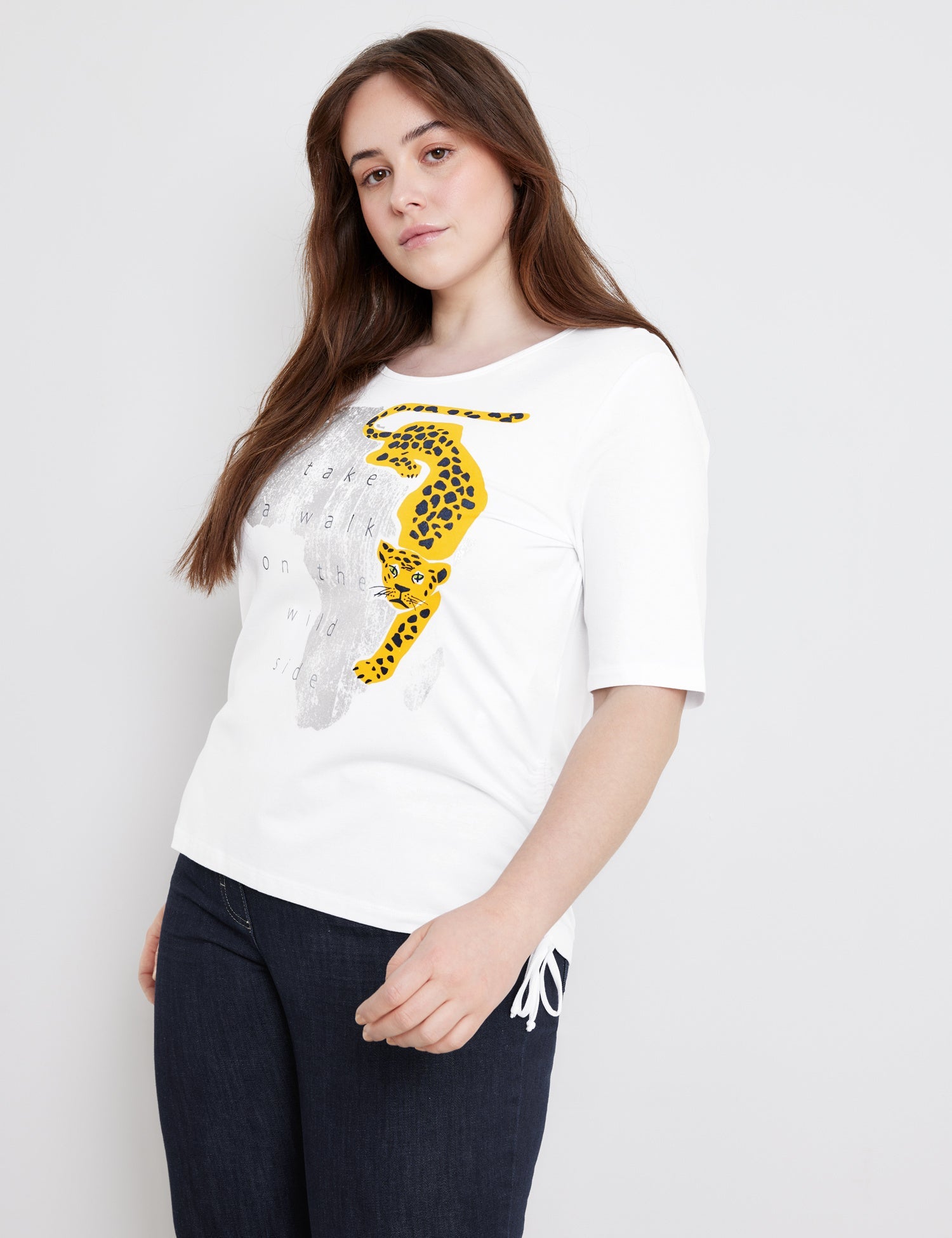 T-Shirt With Side Gathers Samoon