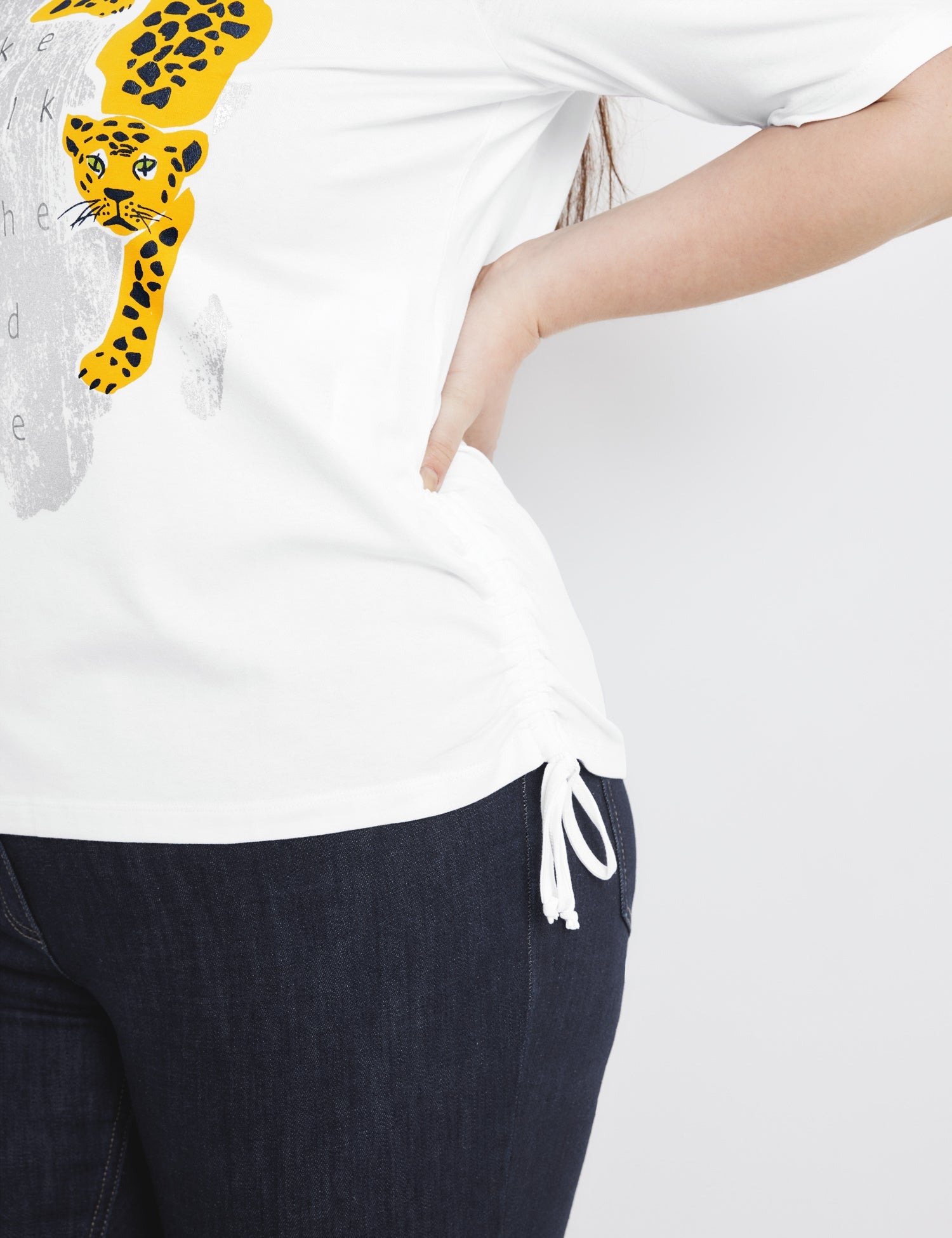 T-Shirt With Side Gathers Samoon