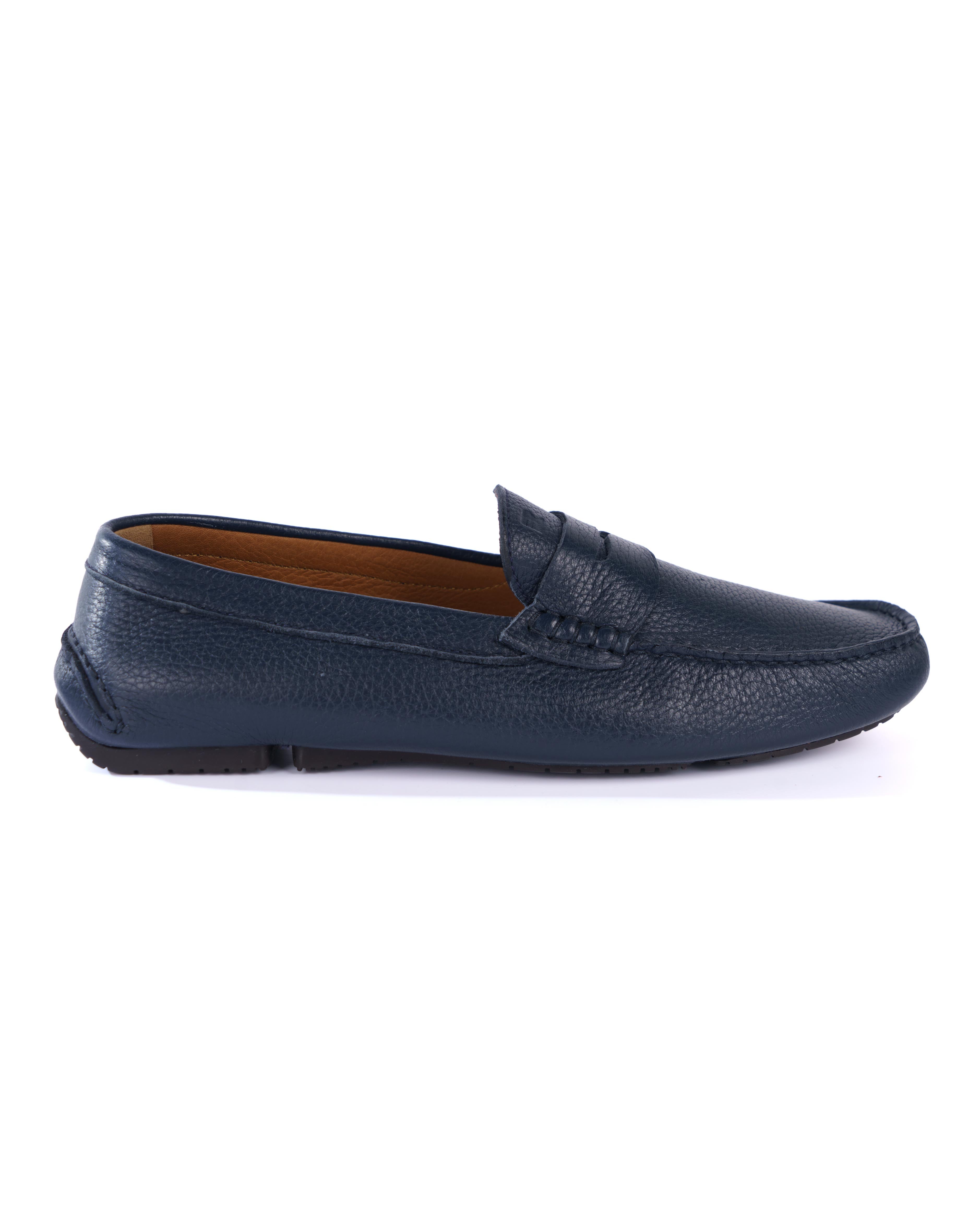 Blue Loafer Shoes - BEVAVA