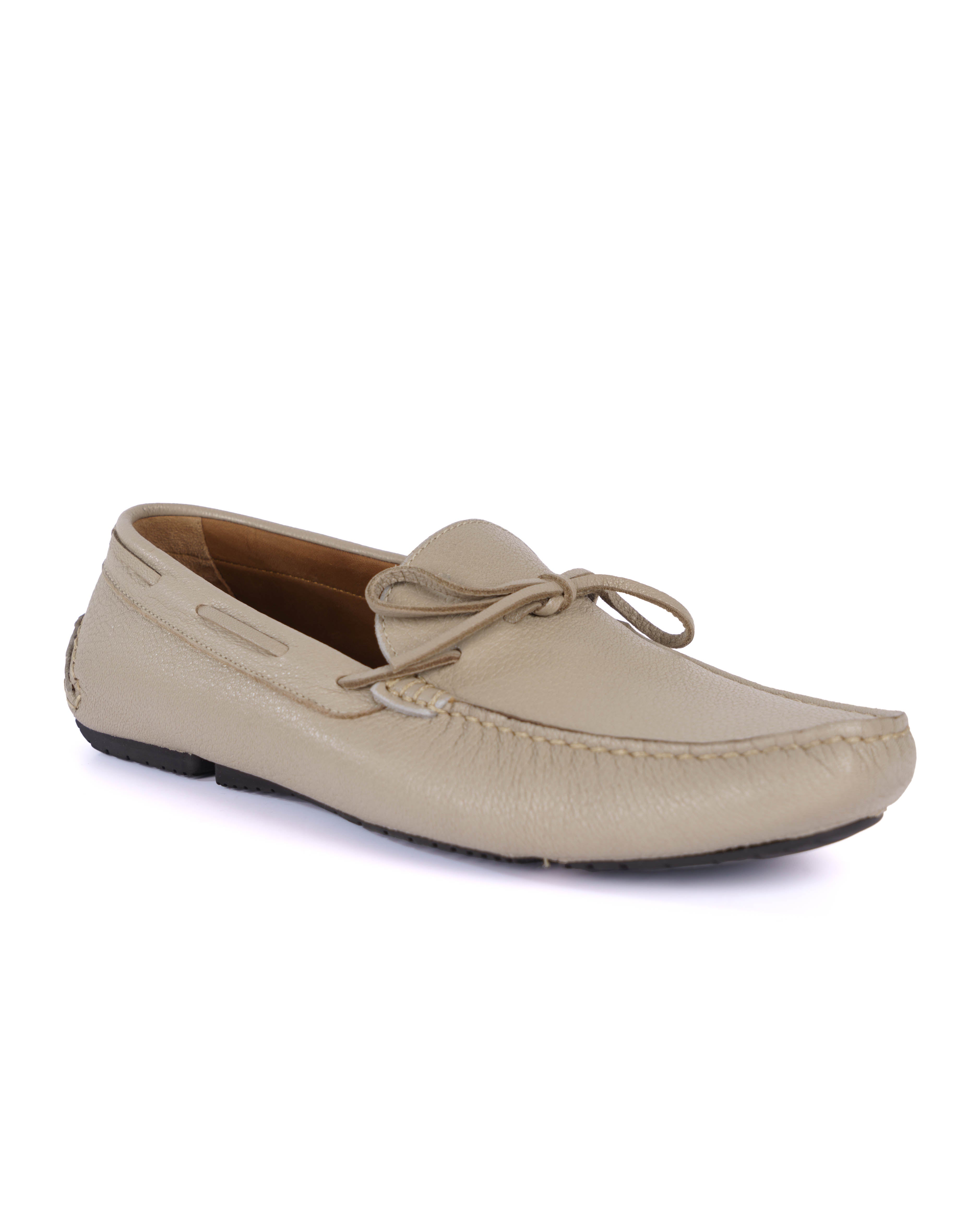 Beige Loafer Shoes - BEVAVA