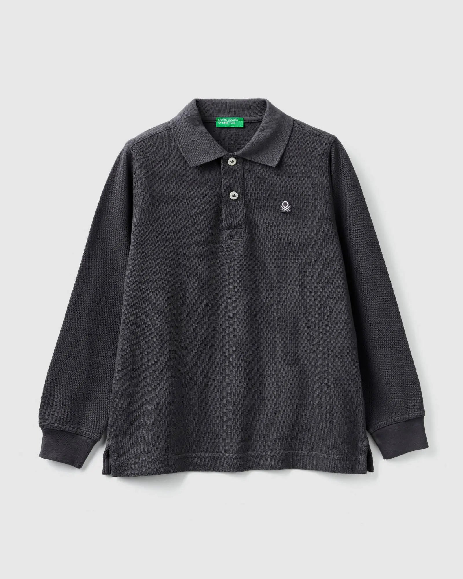 Middle Grey L/S Polo Shirt - BEVAVA