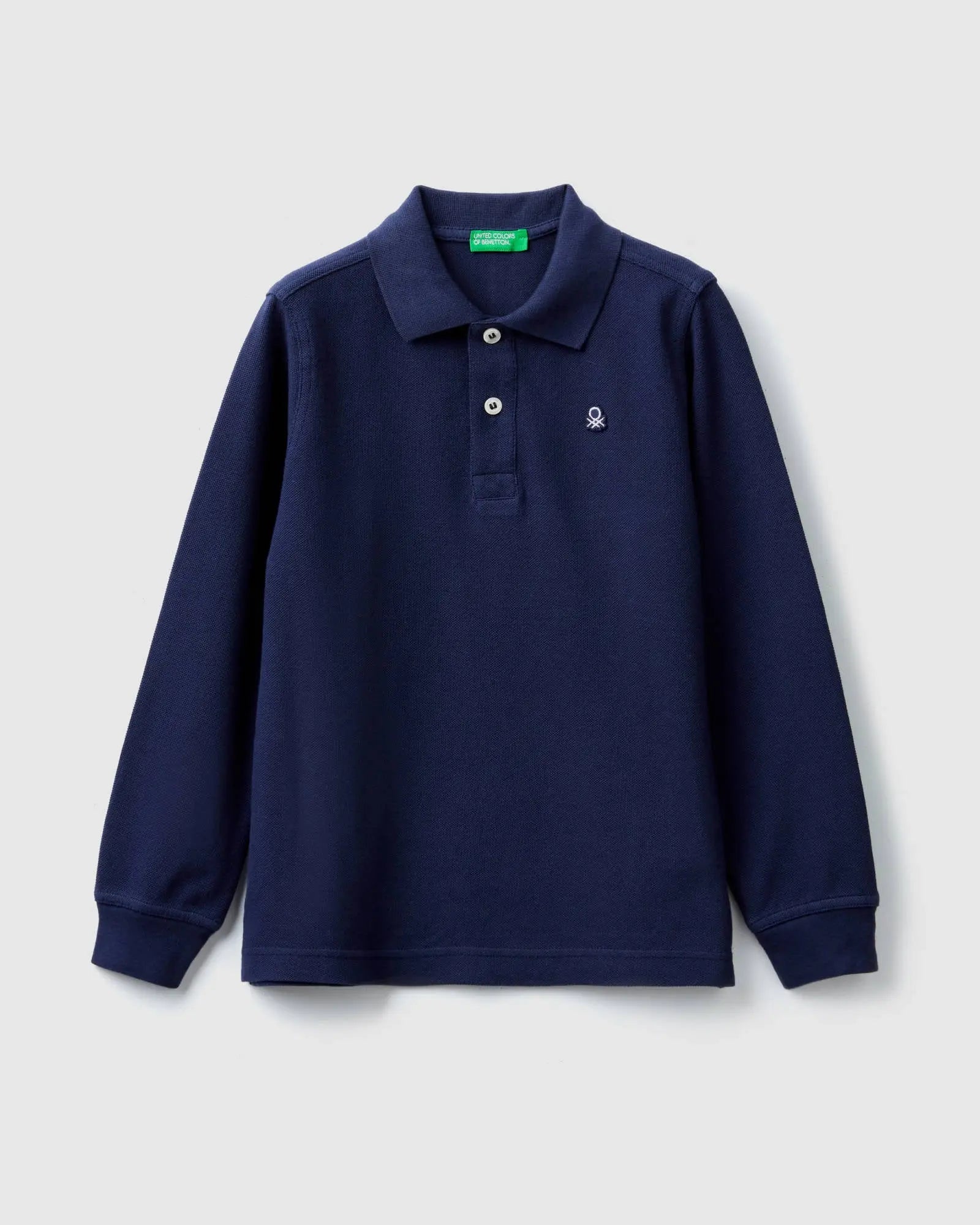 Dark Blue L/S Polo Shirt - BEVAVA