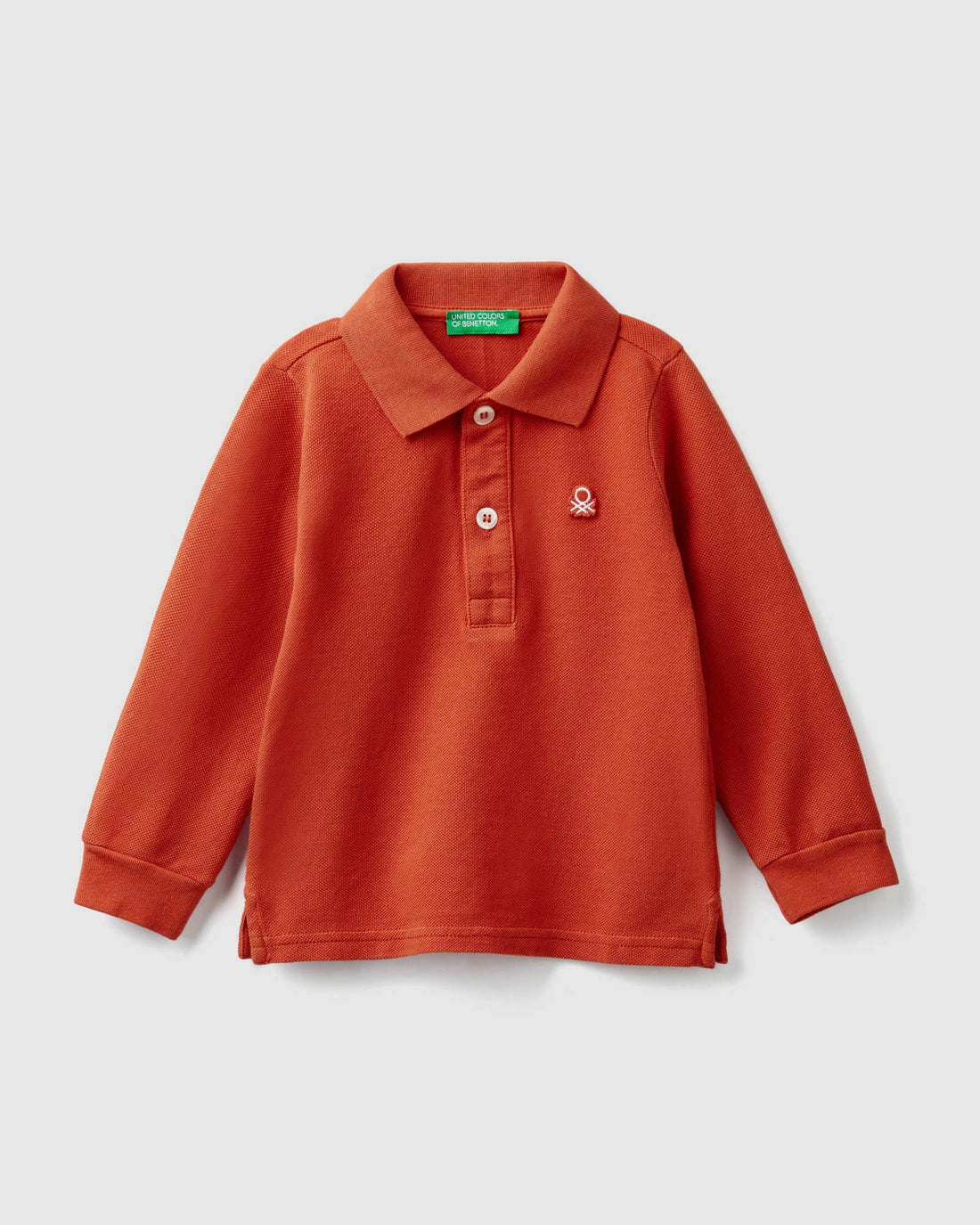 Orange L/S Polo Shirt Benetton