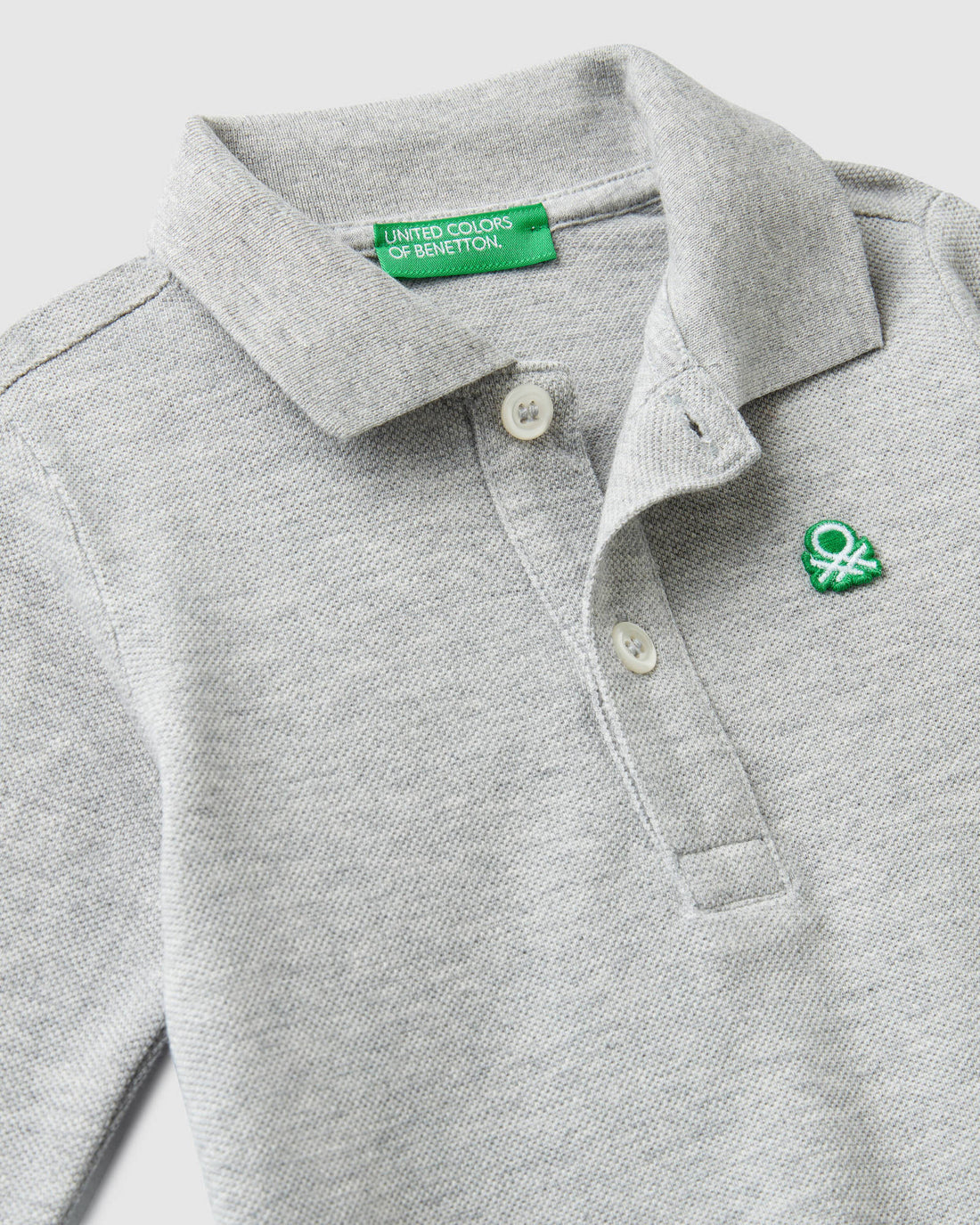 Light Grey L/S Polo Shirt Benetton