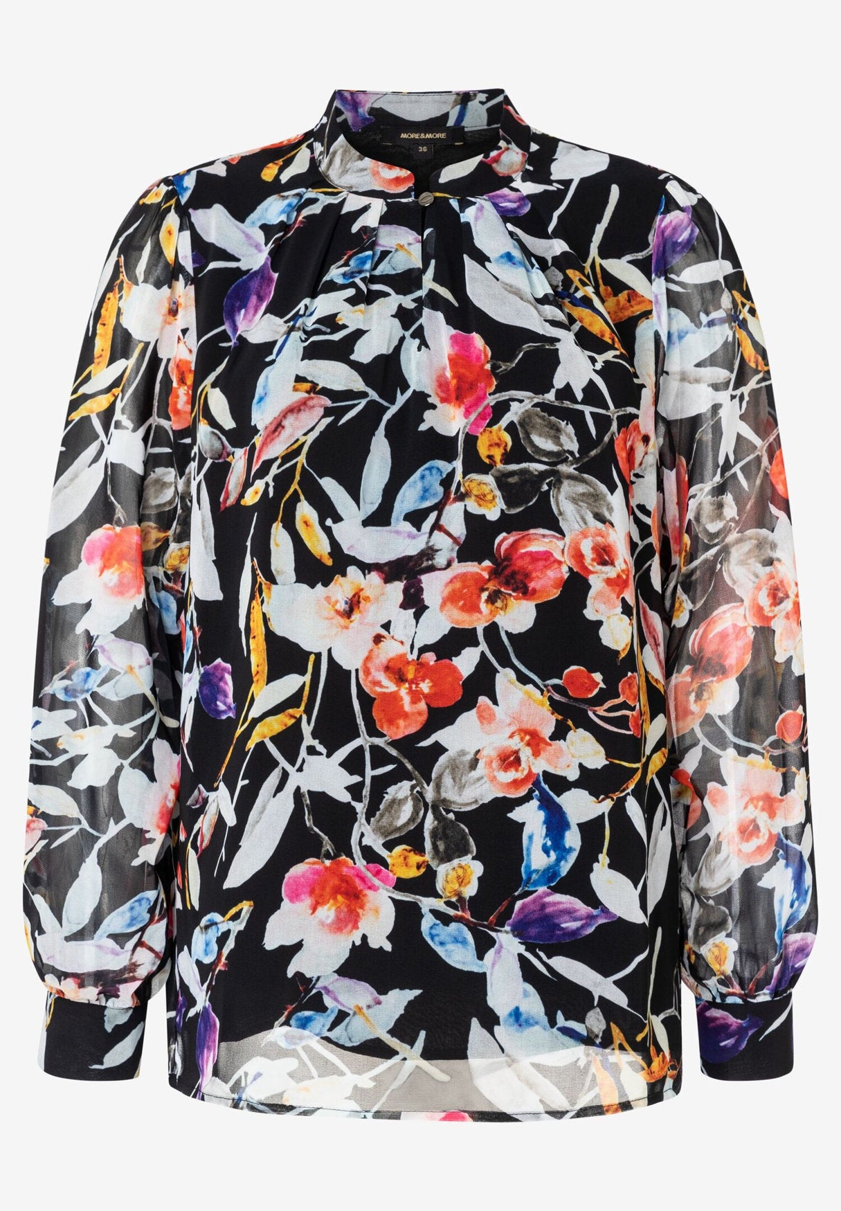 Flower Print Chiffon Blouse_41012001_4790_04