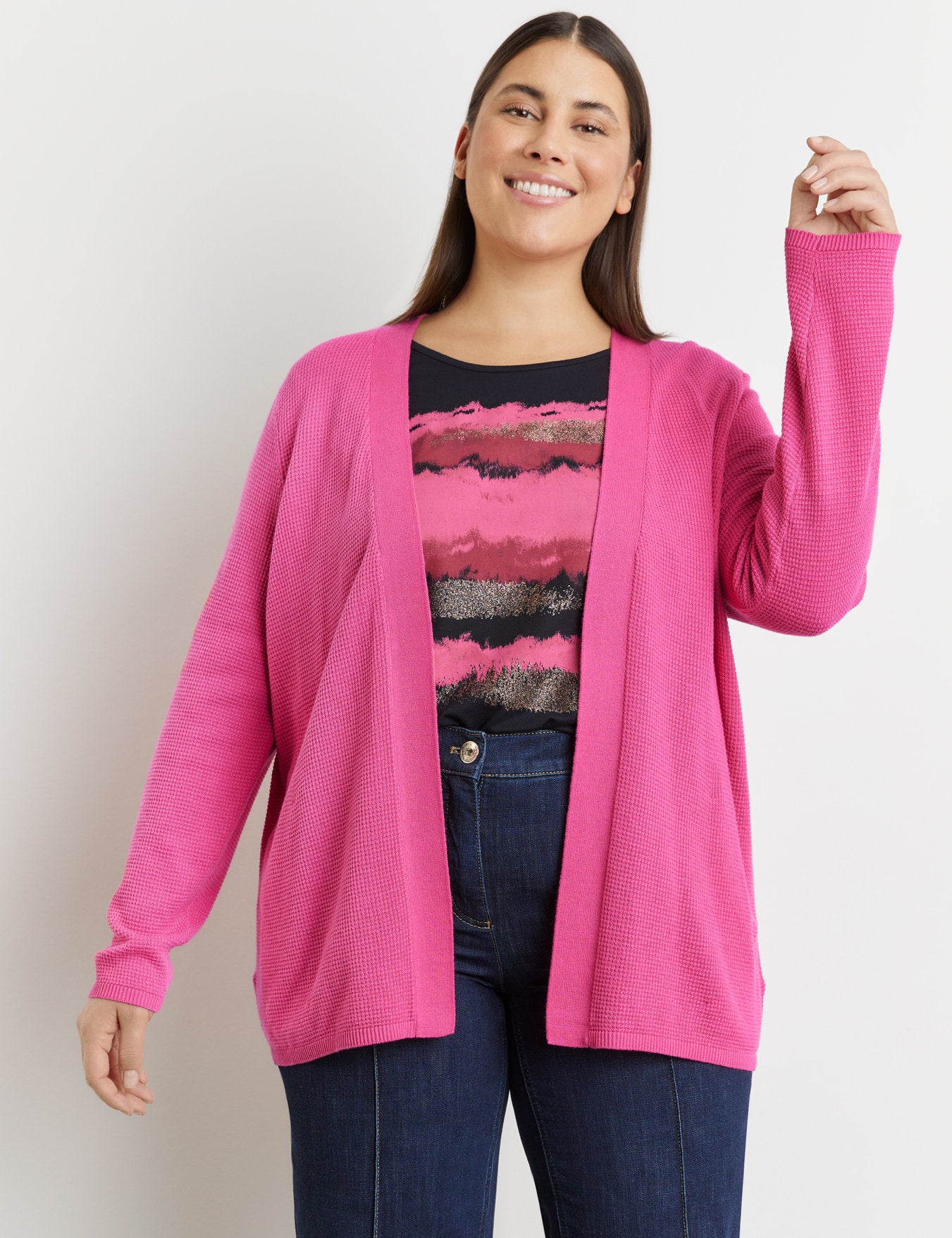 Open Cardigan In A Textured Knit_432002-25103_3440_01