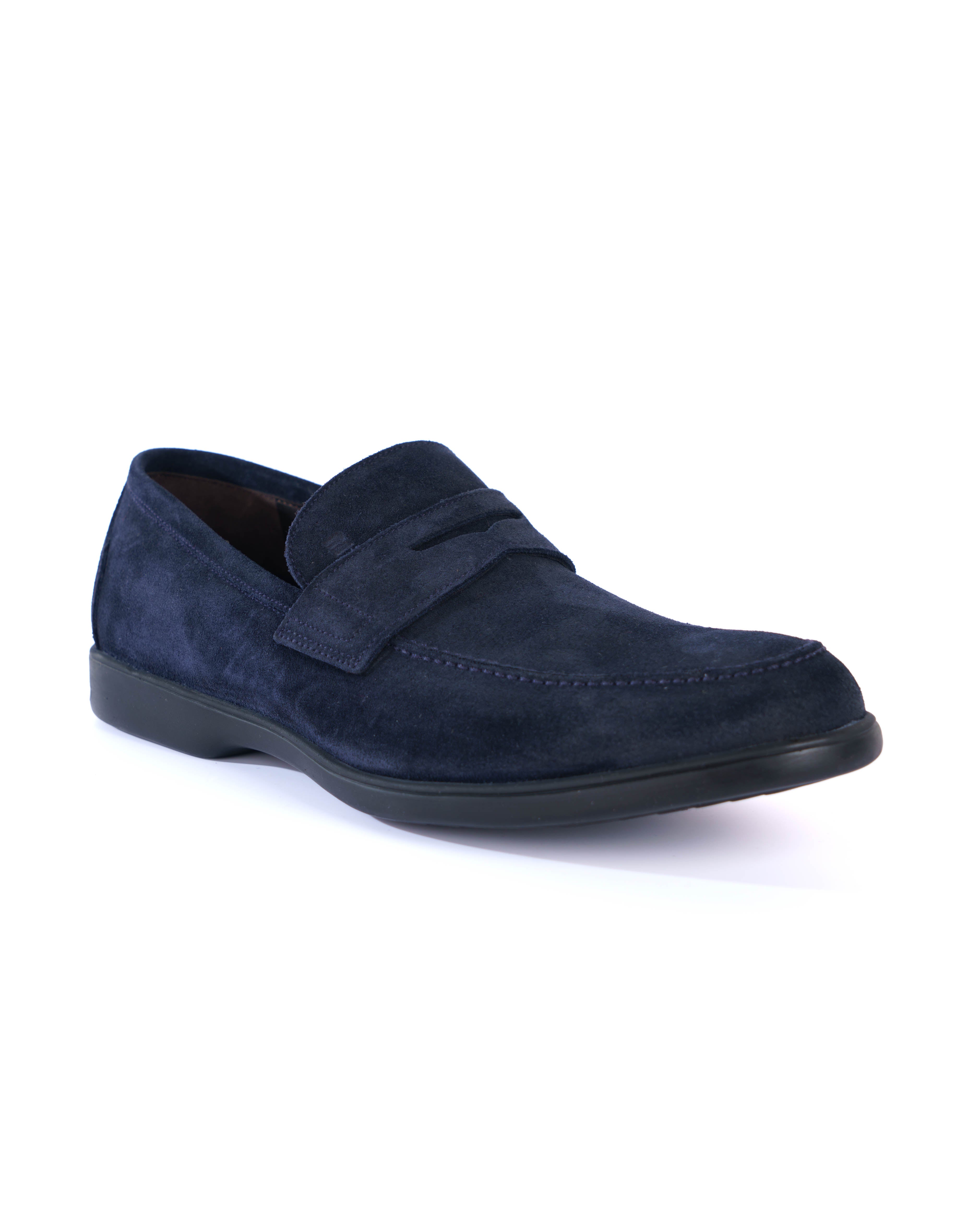 Blue Loafer Shoes - BEVAVA