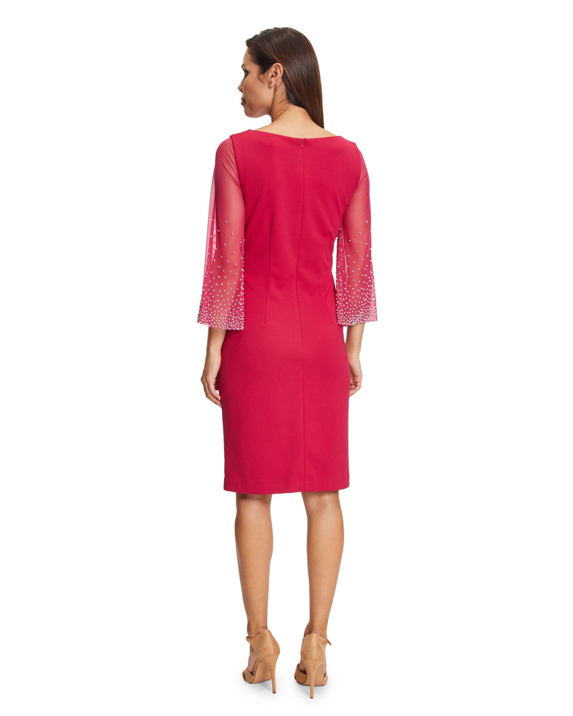 Red Dress Short 3/4 Sleeve Vera Mont