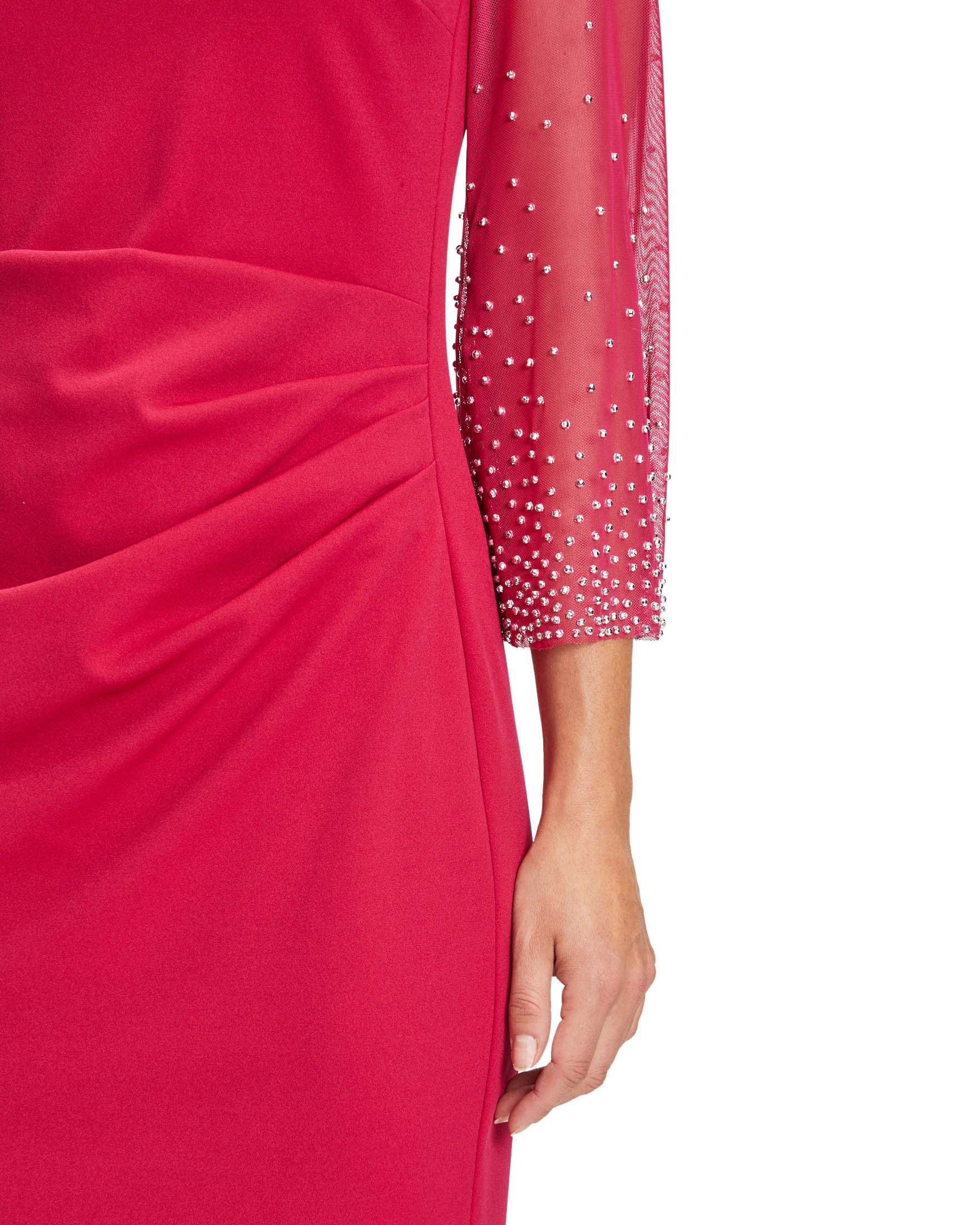 Red Dress Short 3/4 Sleeve Vera Mont