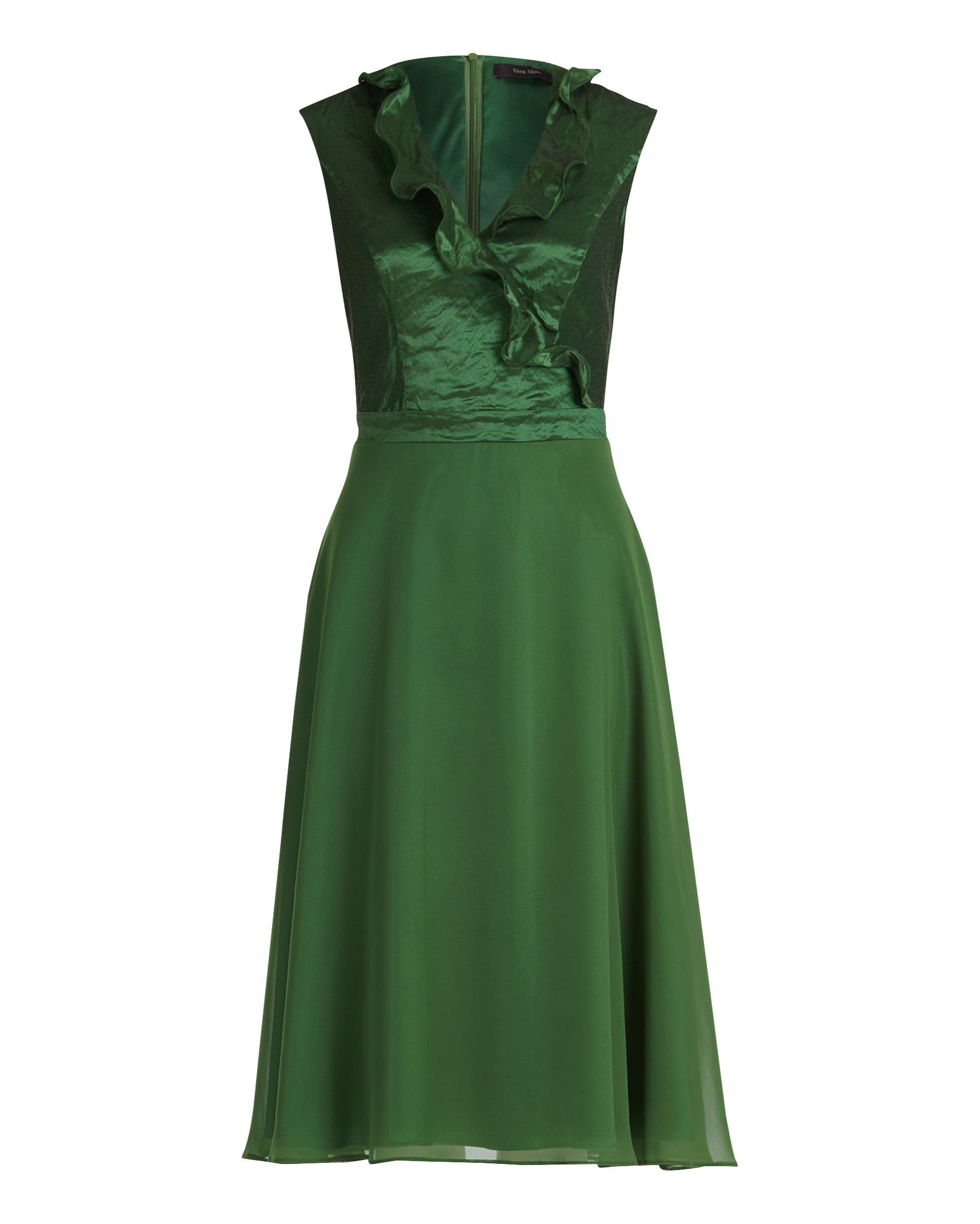 Green Dress Short Without Sleeve Vera Mont