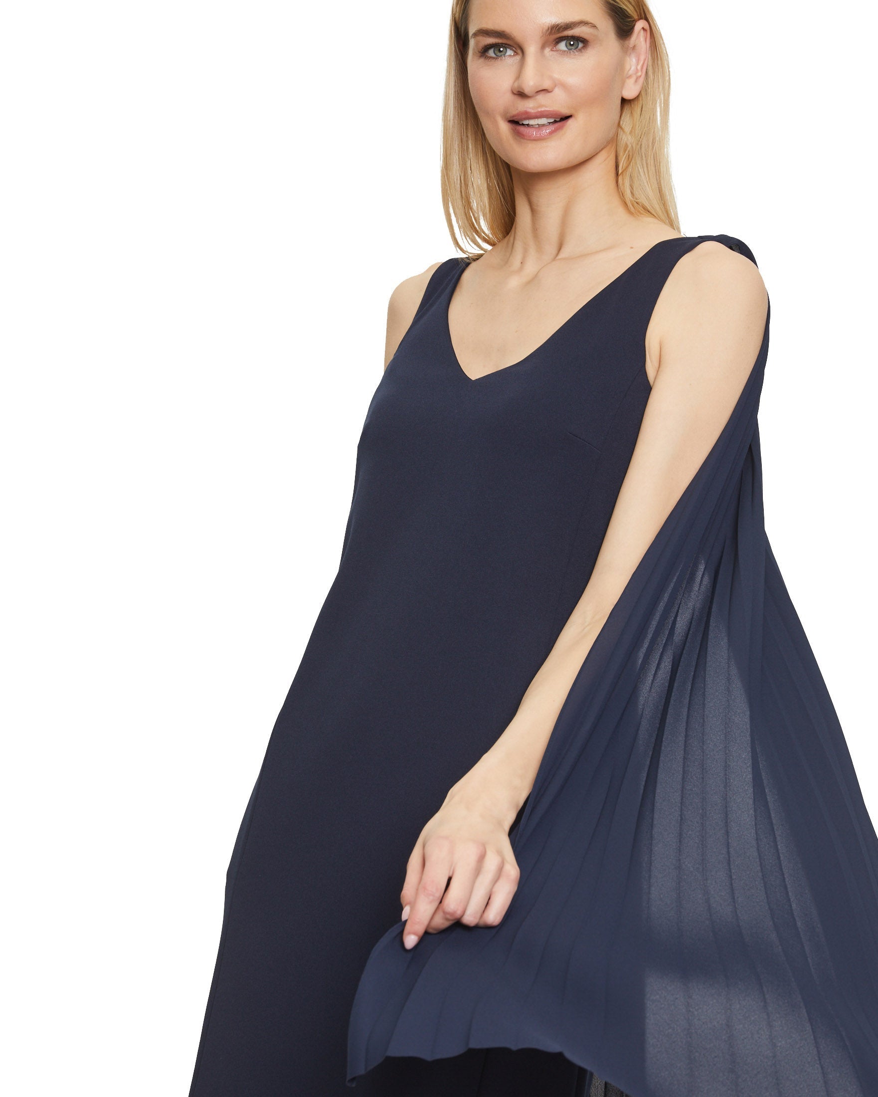 Dark Blue Dress Short Without Sleeve Vera Mont