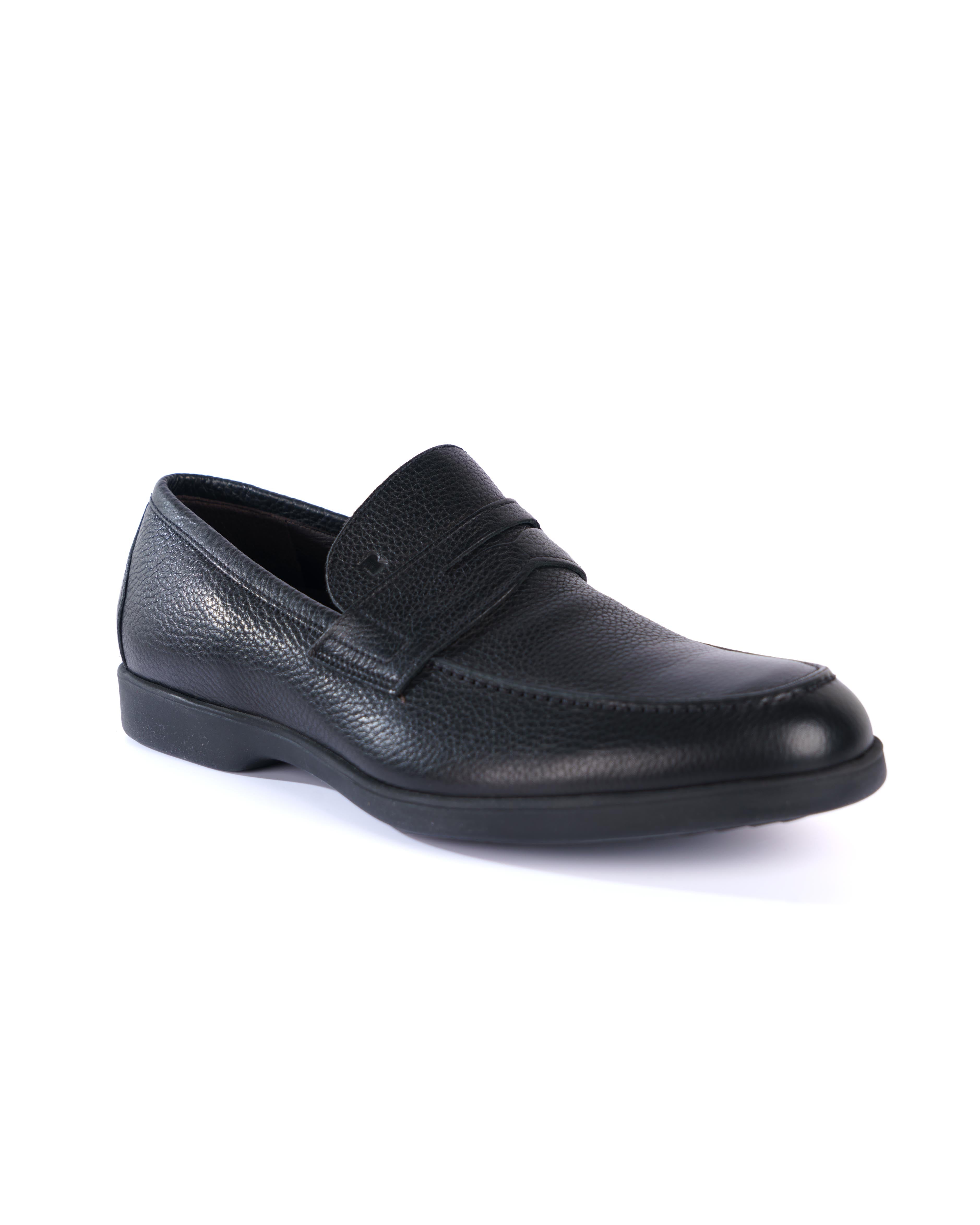 Black Loafer Shoes - BEVAVA