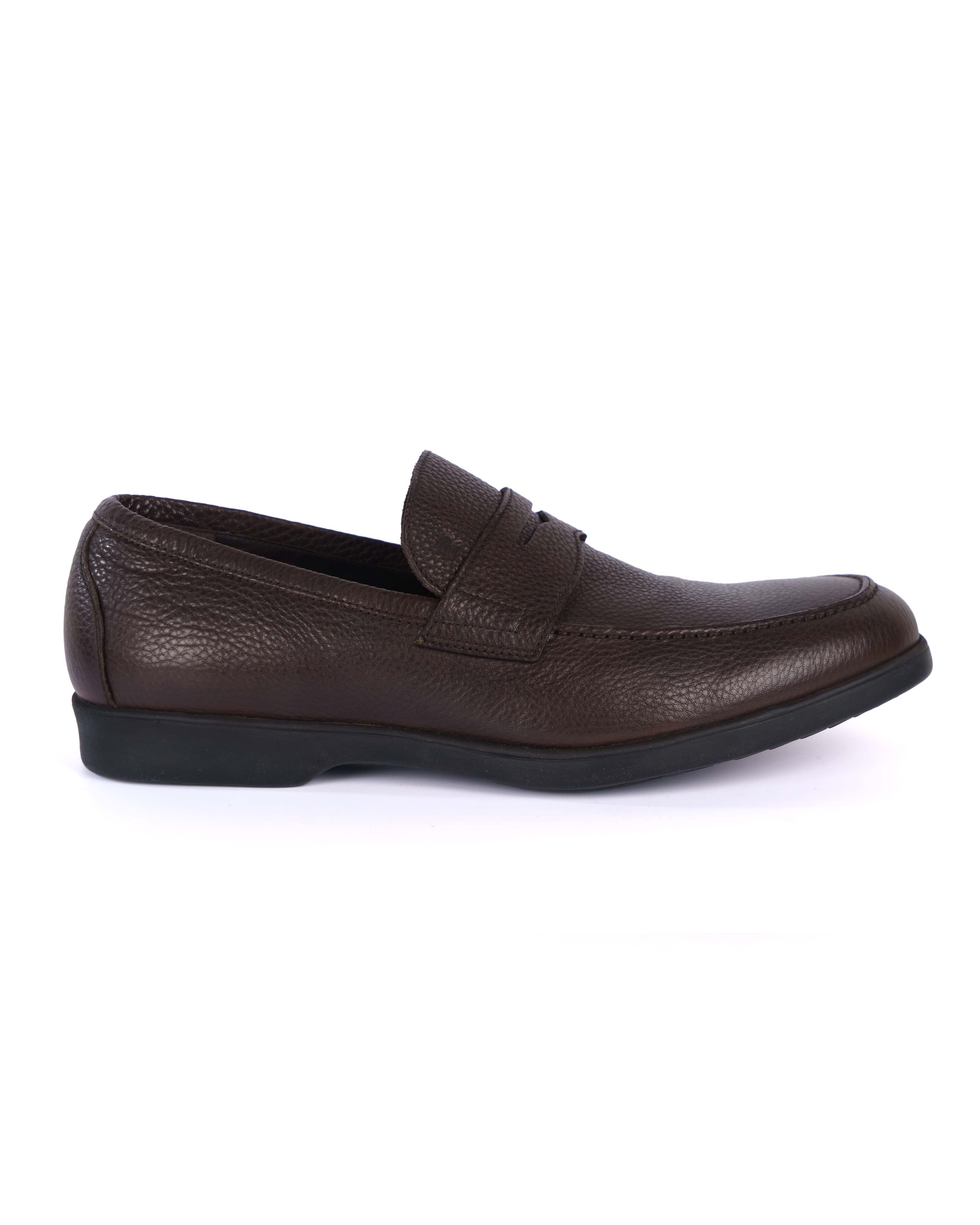 Brown Loafer Shoes - BEVAVA