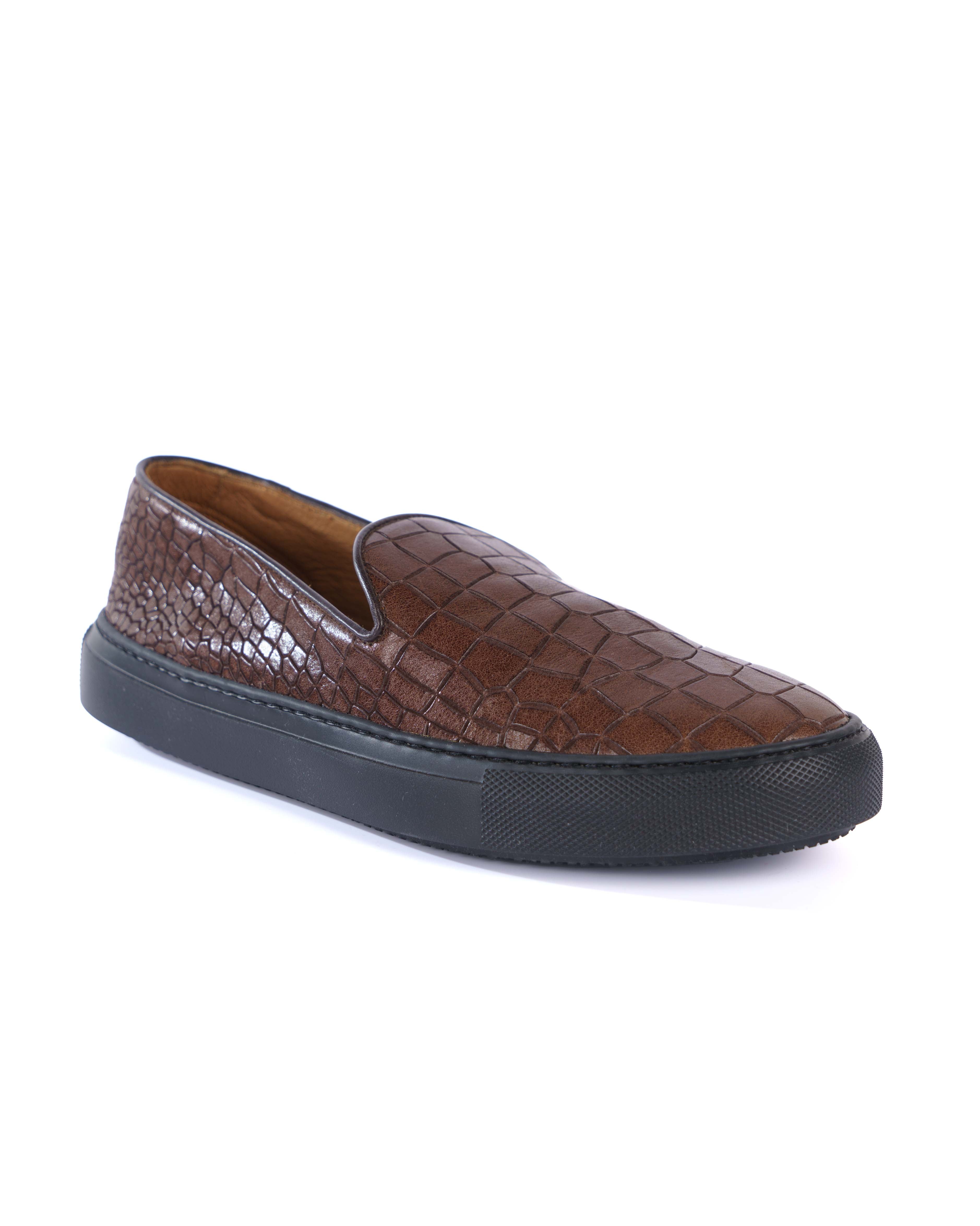 Brown Slip On Shoes - BEVAVA