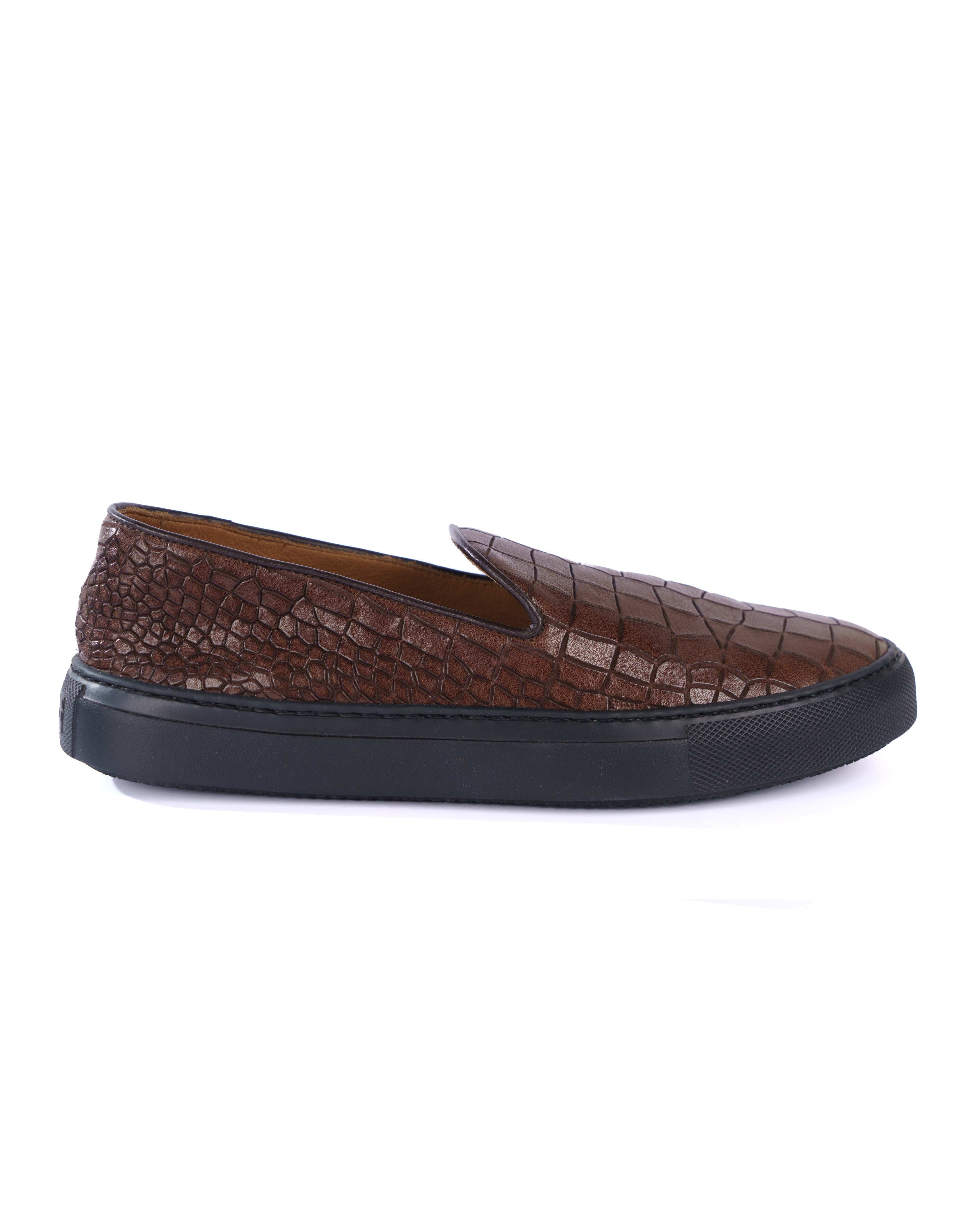 Brown Slip On Shoes - BEVAVA