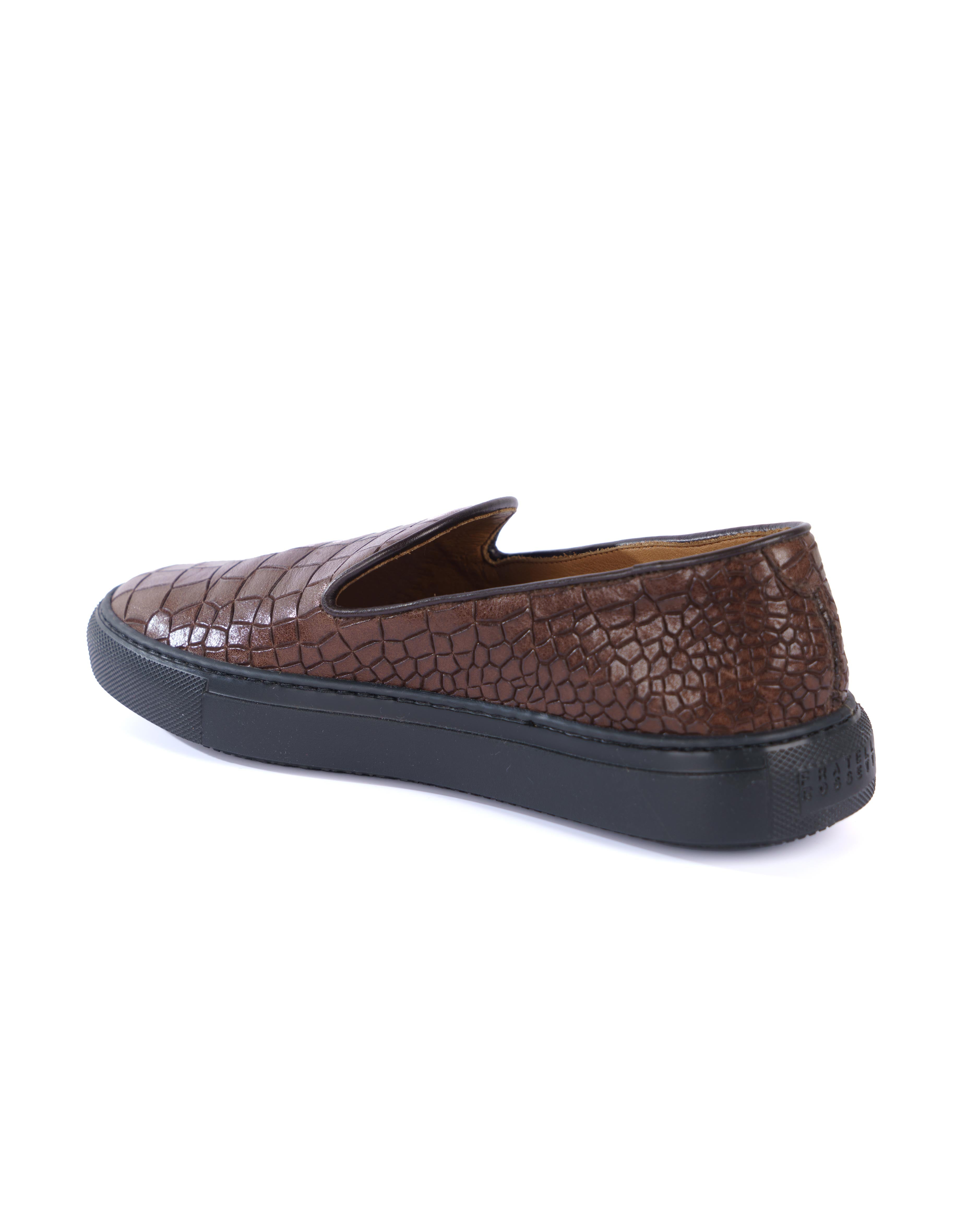 Brown Slip On Shoes - BEVAVA