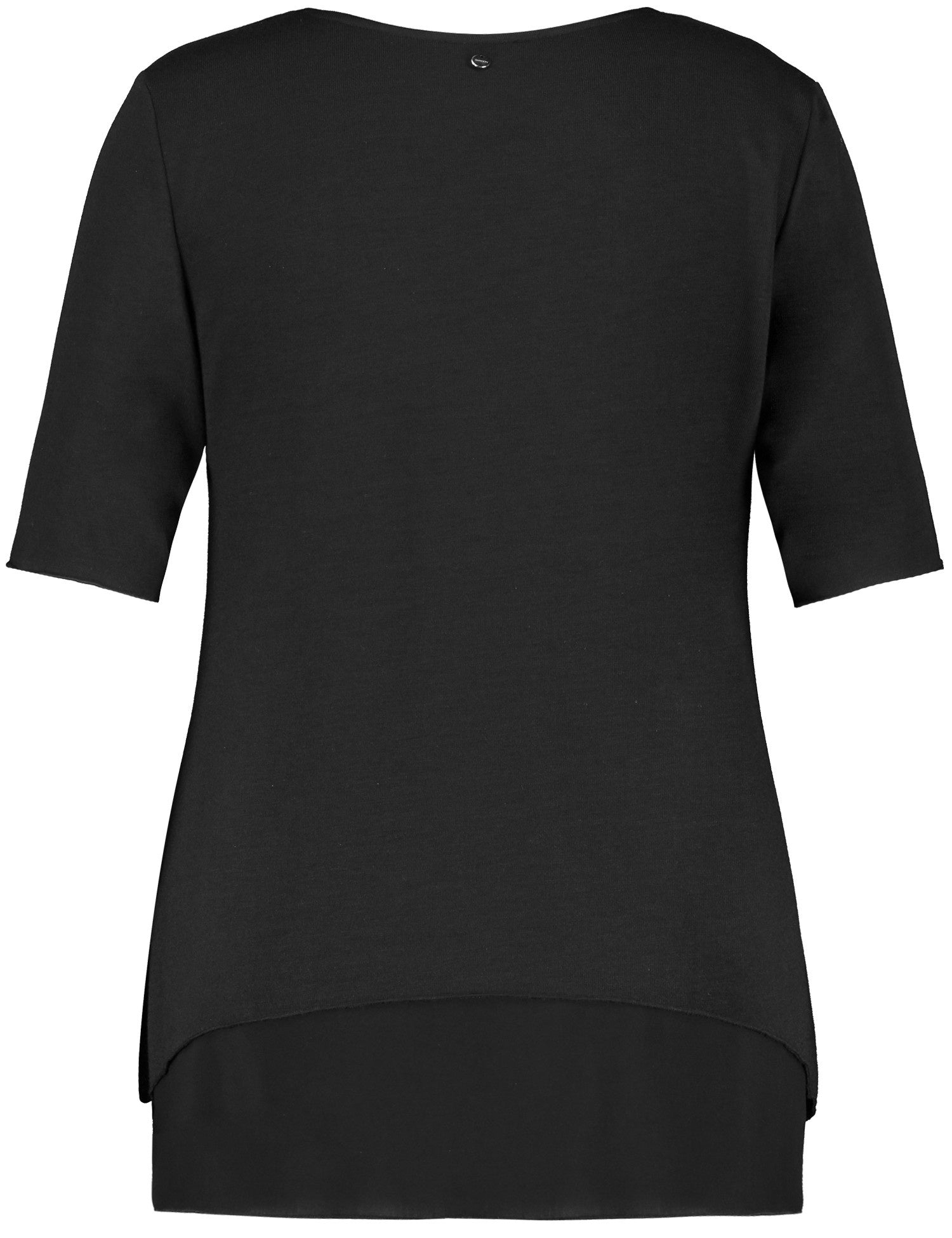 Black T-Shirt Short-Sleeve Roundneck Samoon
