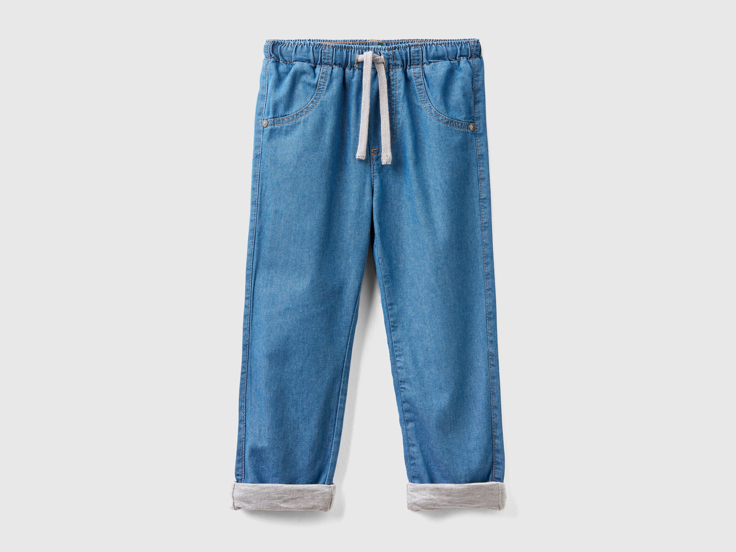 Lined Joggers In Lightweight Denim - BEVAVA