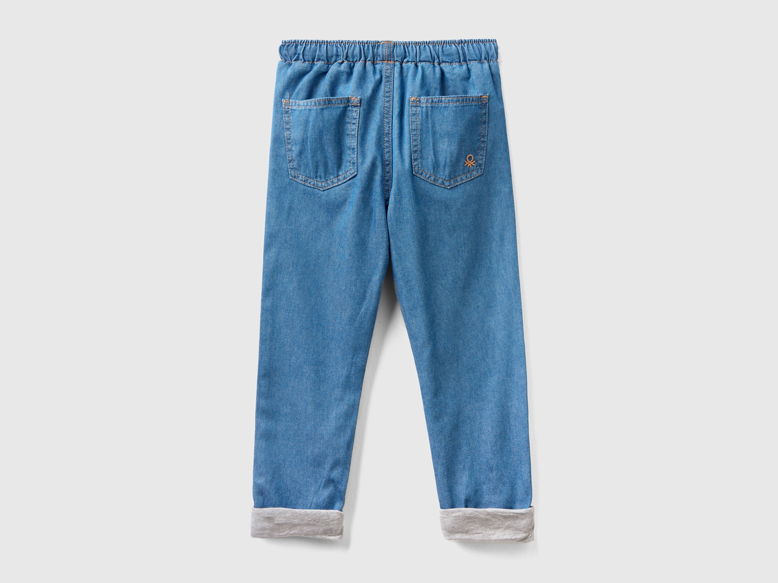 Lined Joggers In Lightweight Denim - BEVAVA