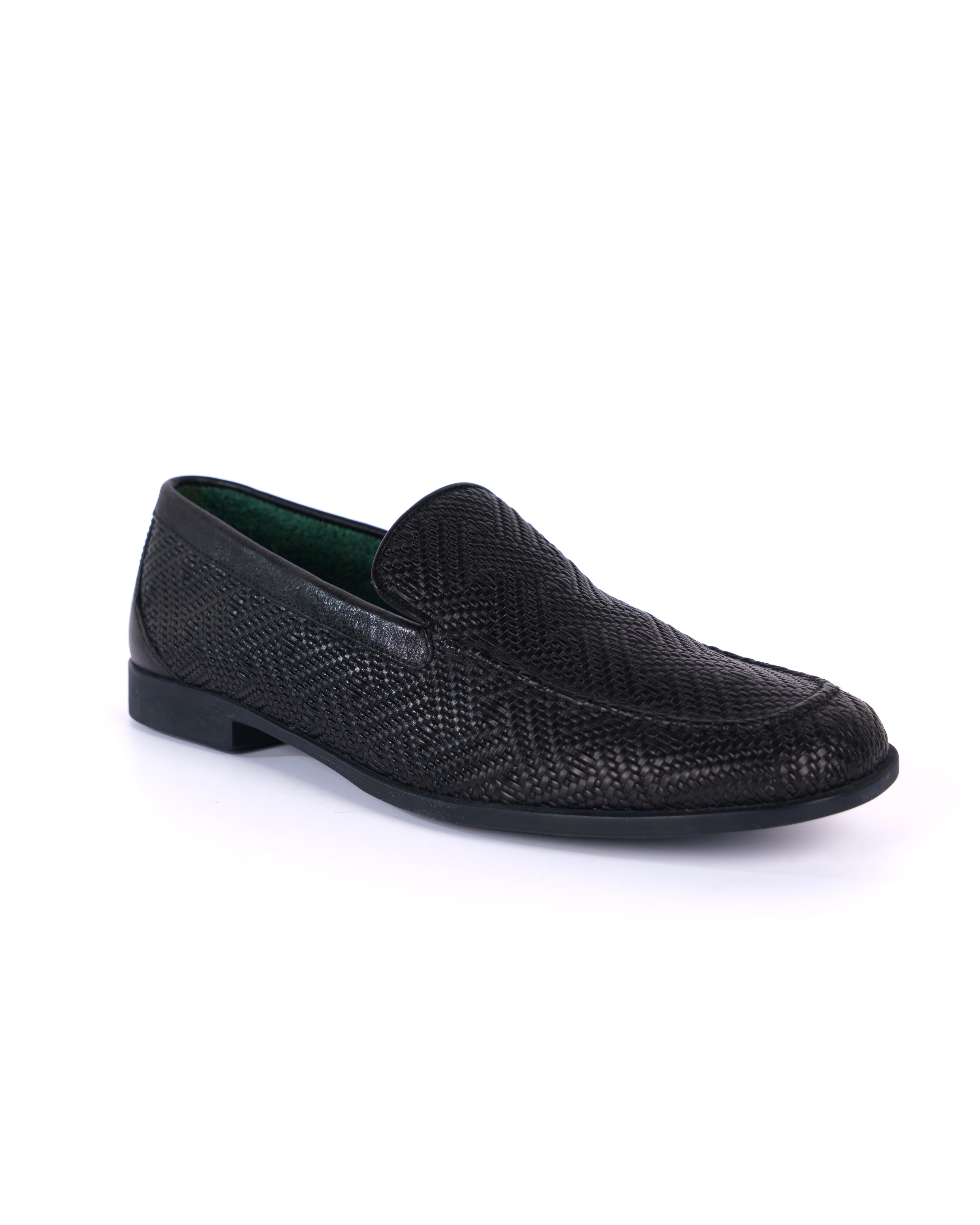 Black Loafer Shoes - BEVAVA