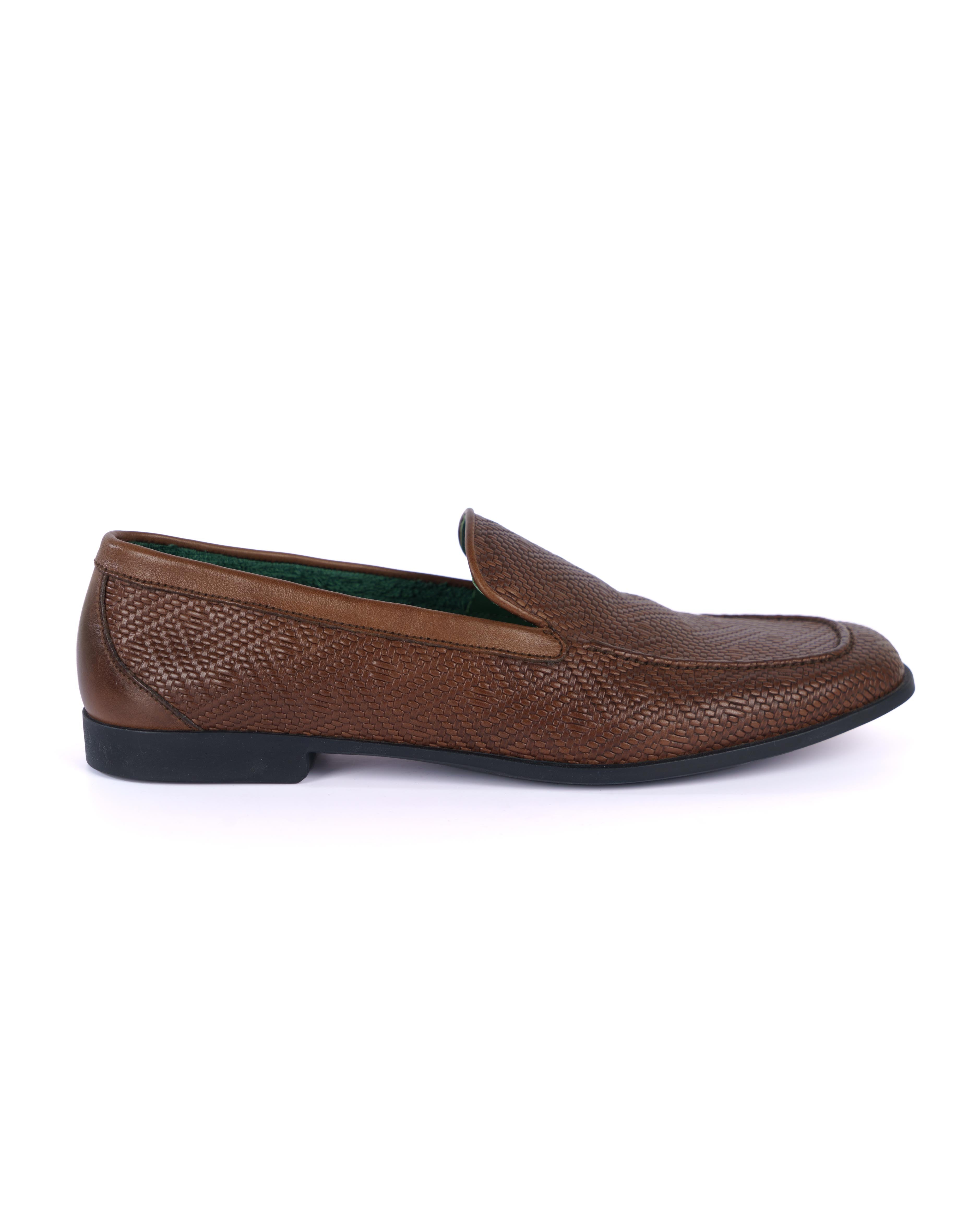 Brown Loafer Shoes - BEVAVA
