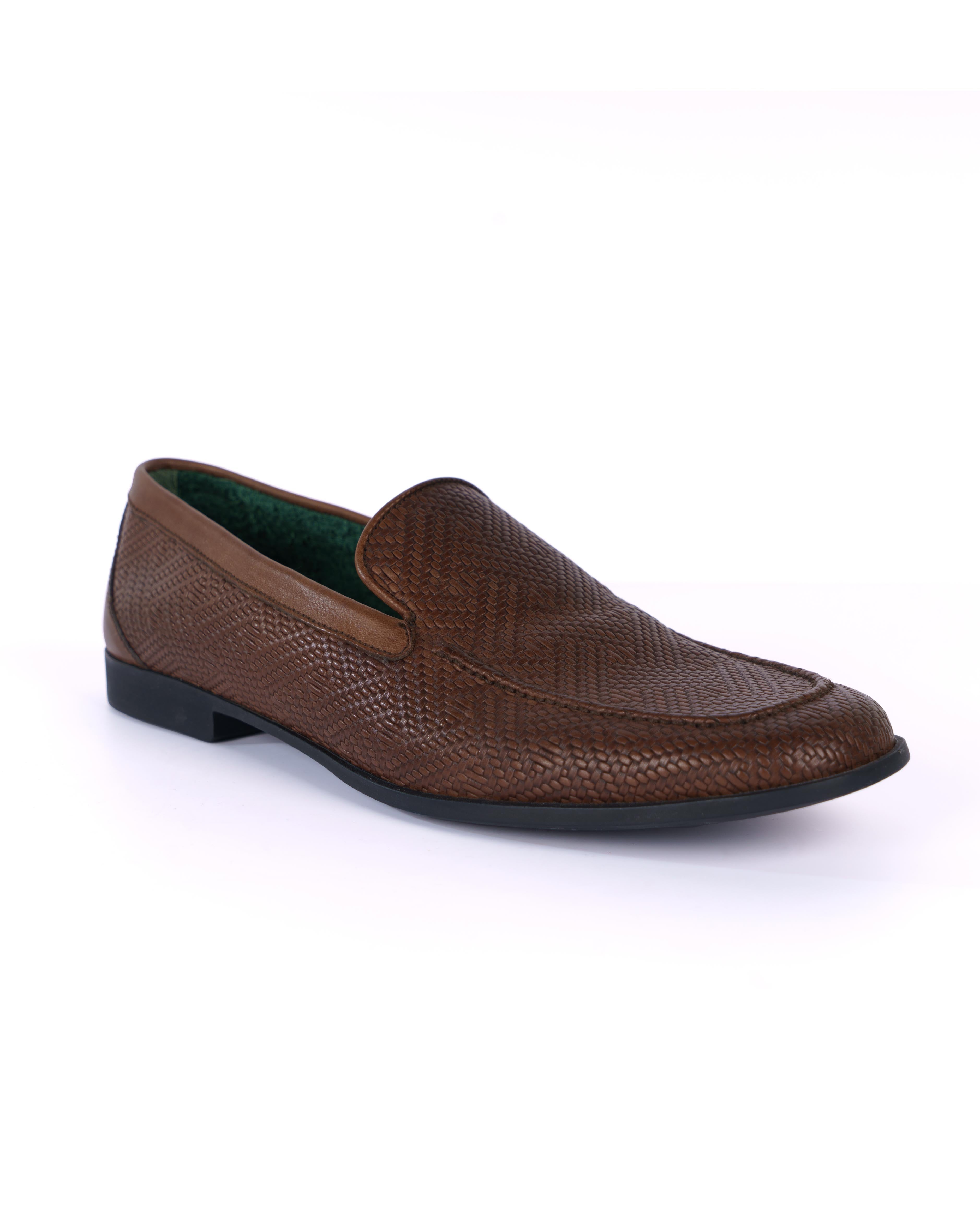 Brown Loafer Shoes - BEVAVA