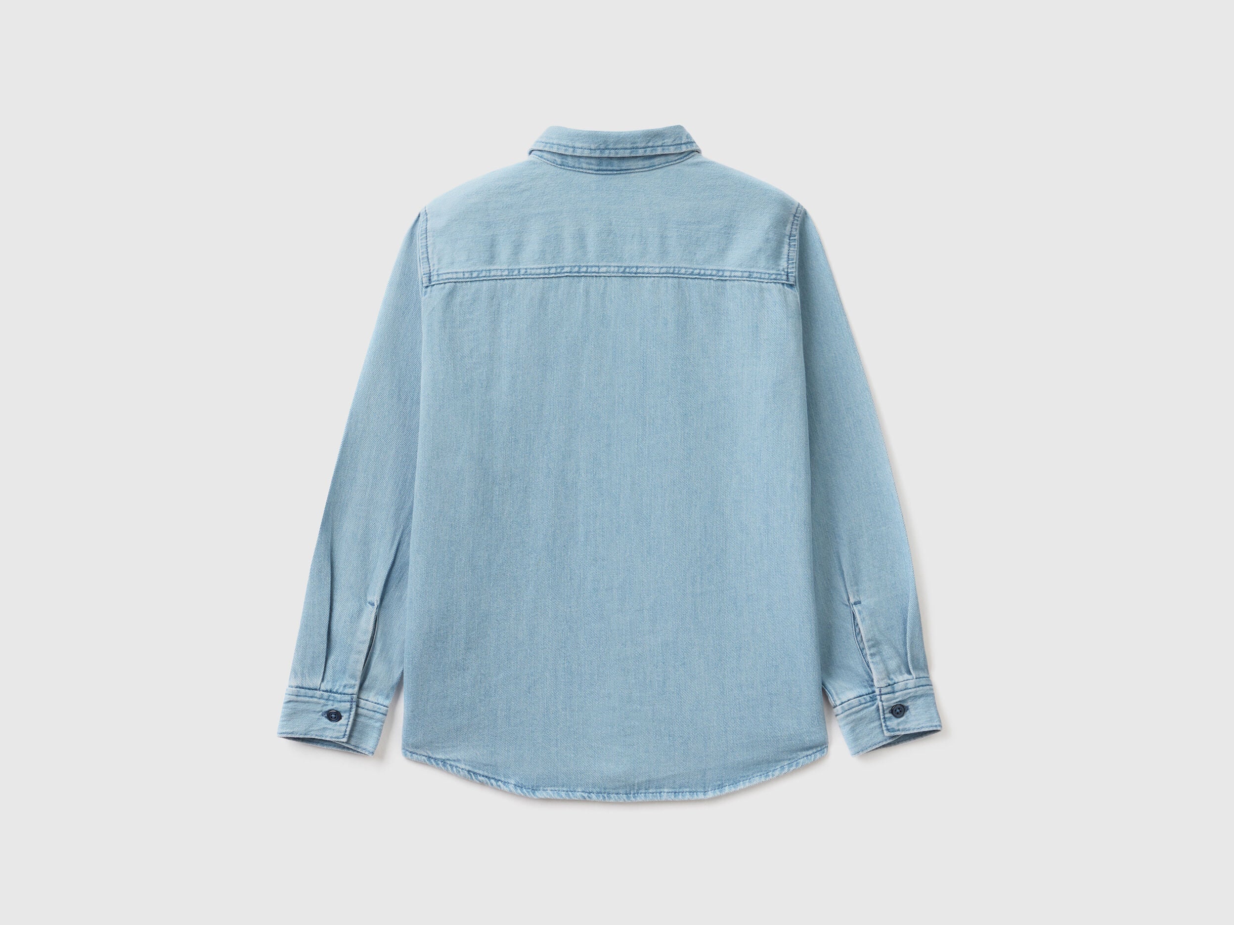 Denim Shirt With Small Pocket Benetton